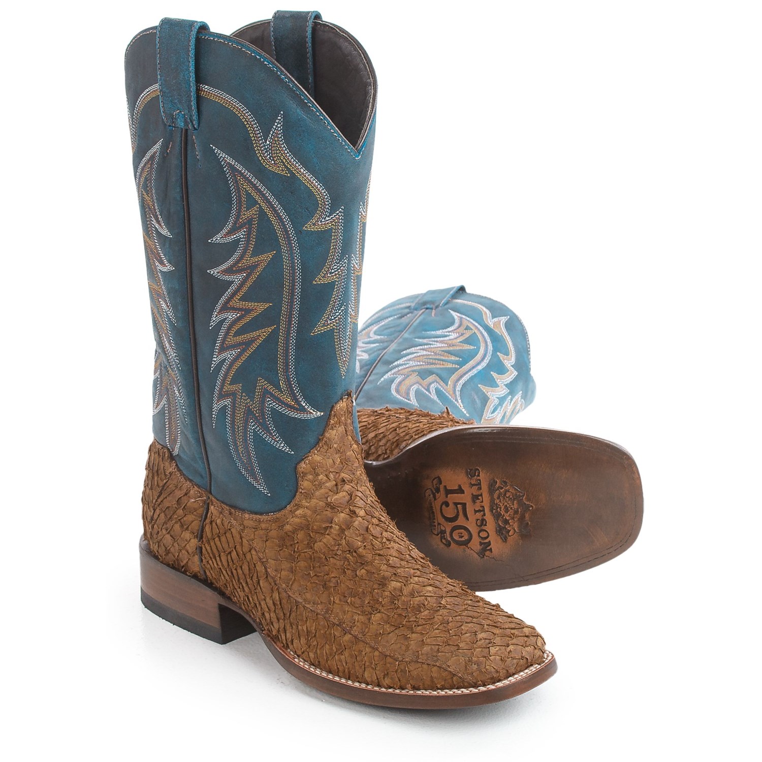 Stetson Amazon Bay Apache Cowboy Boots - Square Toe (For Men)