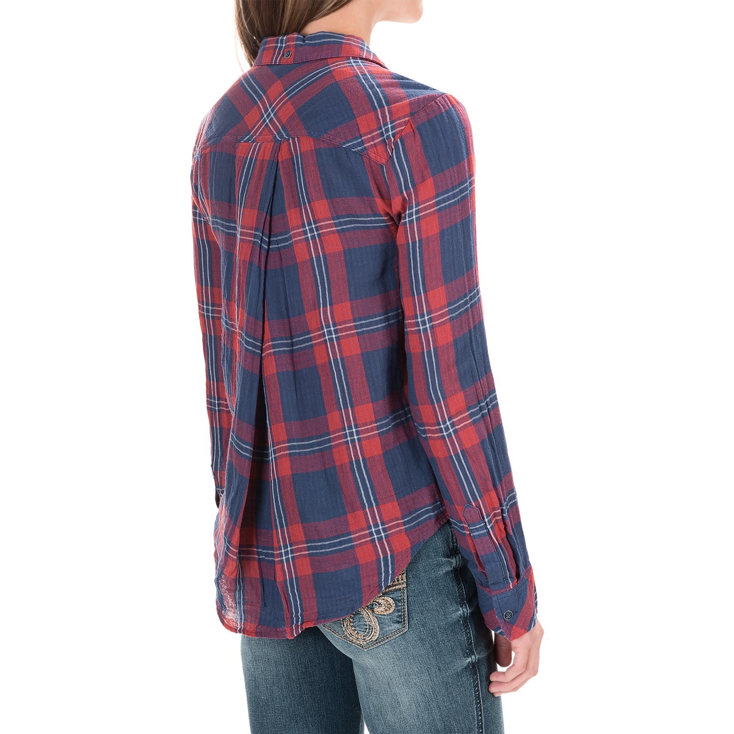 Seven7 Plaid Roll-Sleeve Shirt - Long Sleeve (For Women)