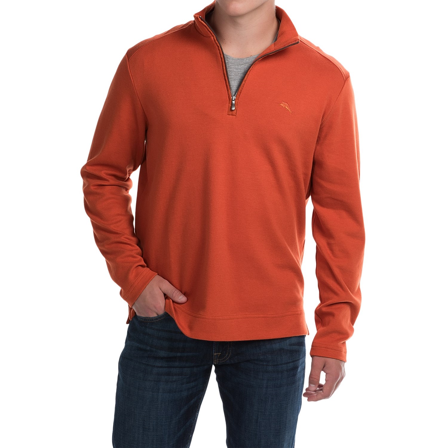 Tommy Bahama Signature Eversuede Shirt - Pima Cotton, Zip Neck, Long Sleeve (For Men)