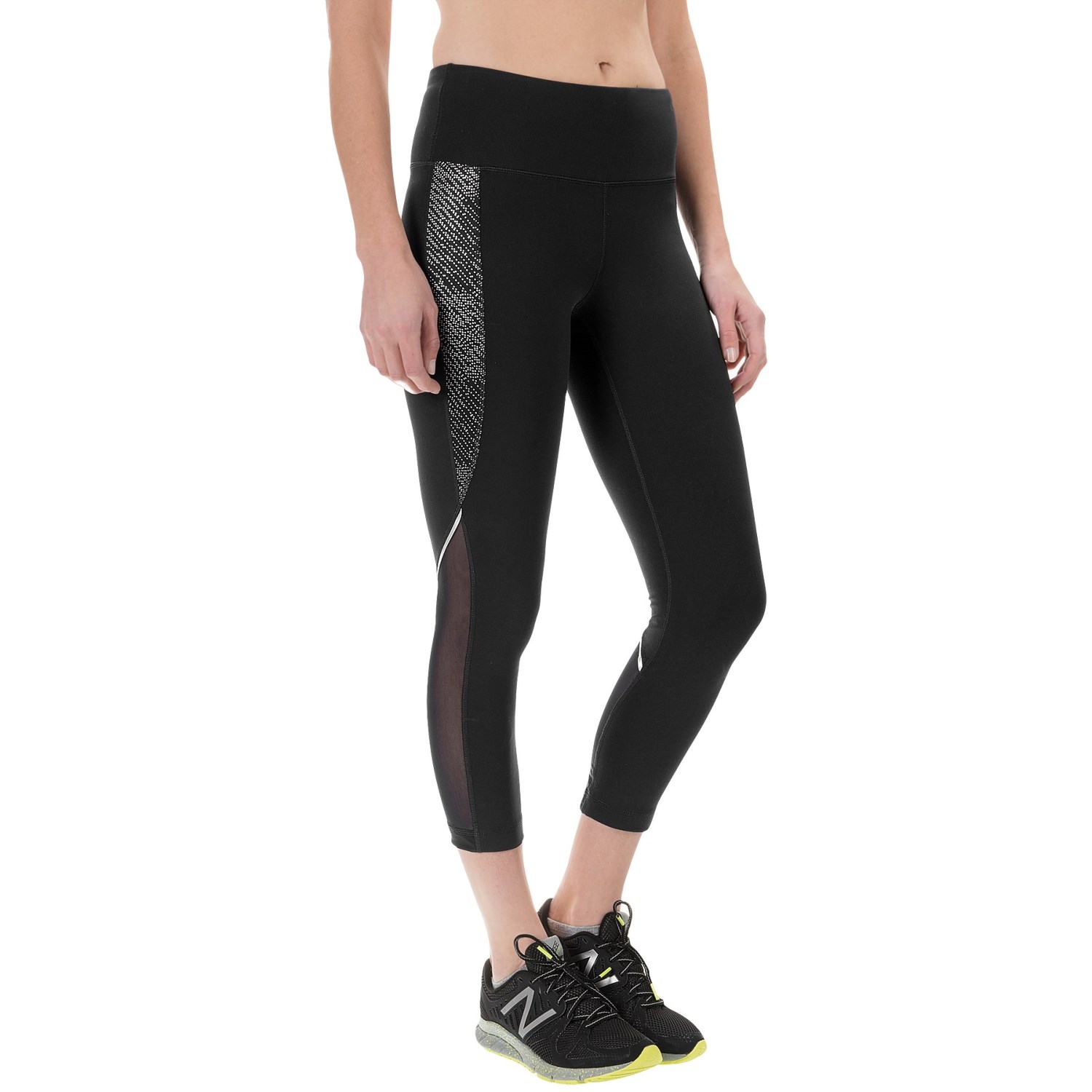 90 Degree by Reflex Mesh Reflective Dotted Capris (For Women)