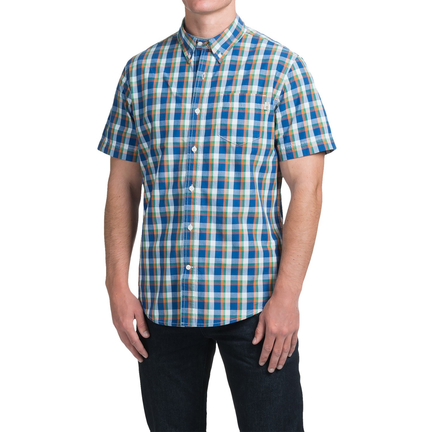 Timberland Perry Stream Madras Shirt - Short Sleeve (For Men)