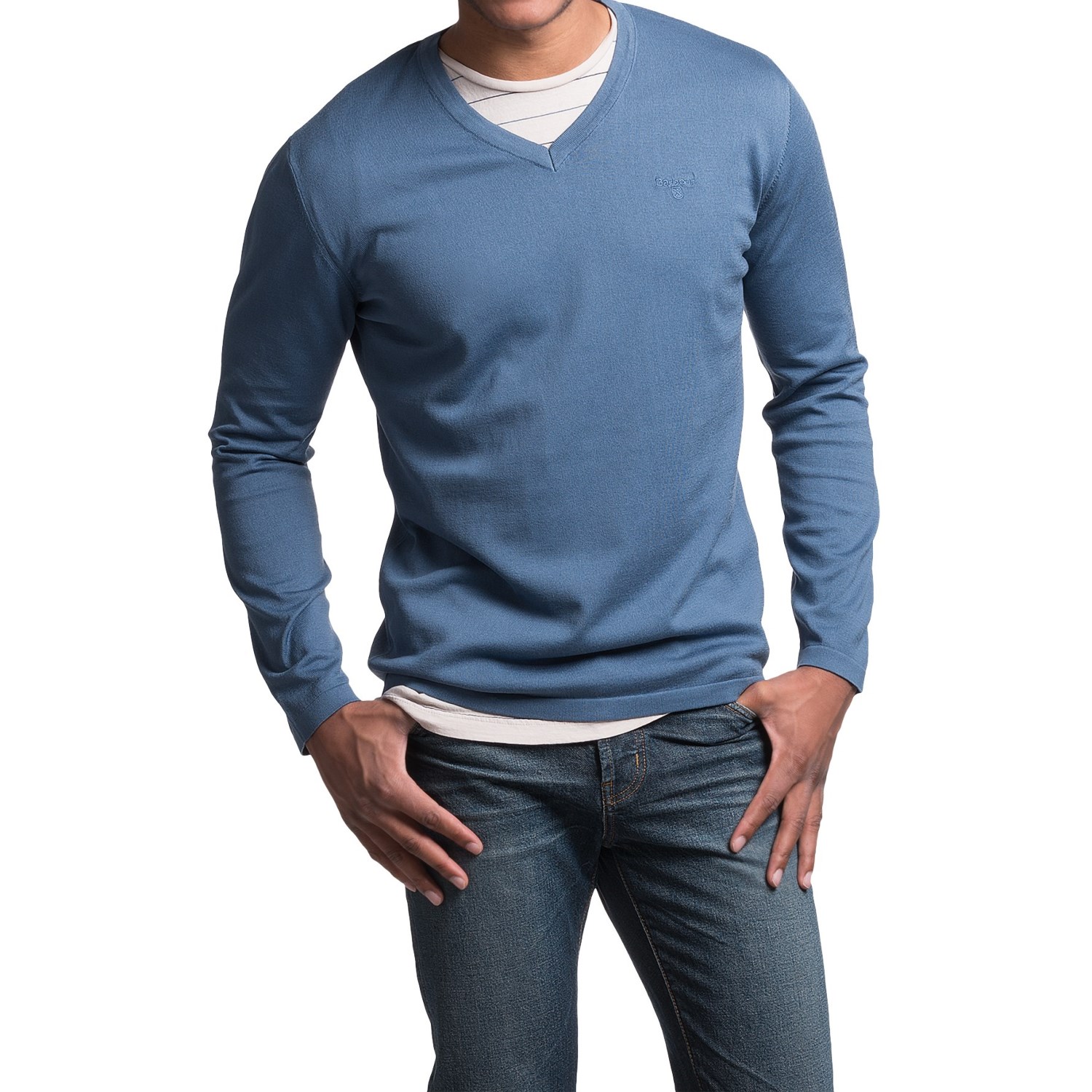 Barbour Lightweight Pima Cotton Sweater - V-Neck (For Men)