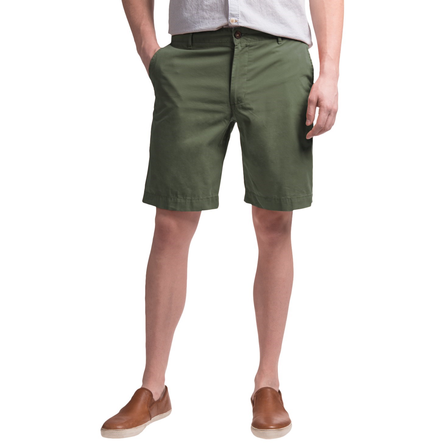 Reed Edward Summer Wash Cotton Shorts - Flat Front (For Men)