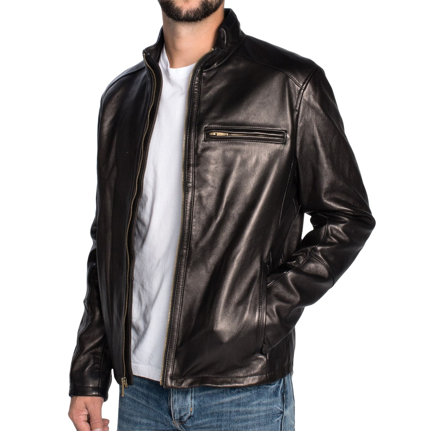 Cole Haan Smooth Lambskin Moto Jacket (For Men)