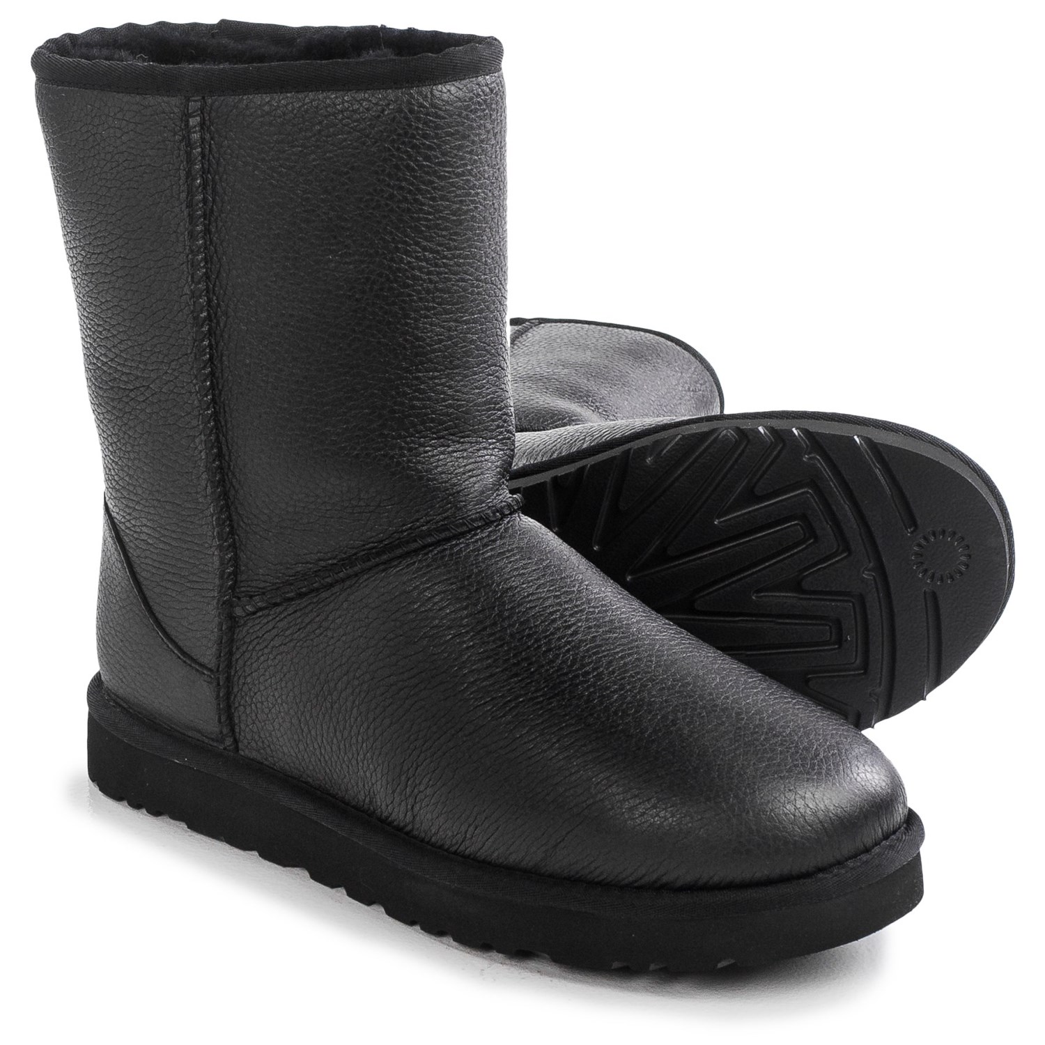 UGG® Australia Classic Short Boots - Leather, Wool Lining (For Men)