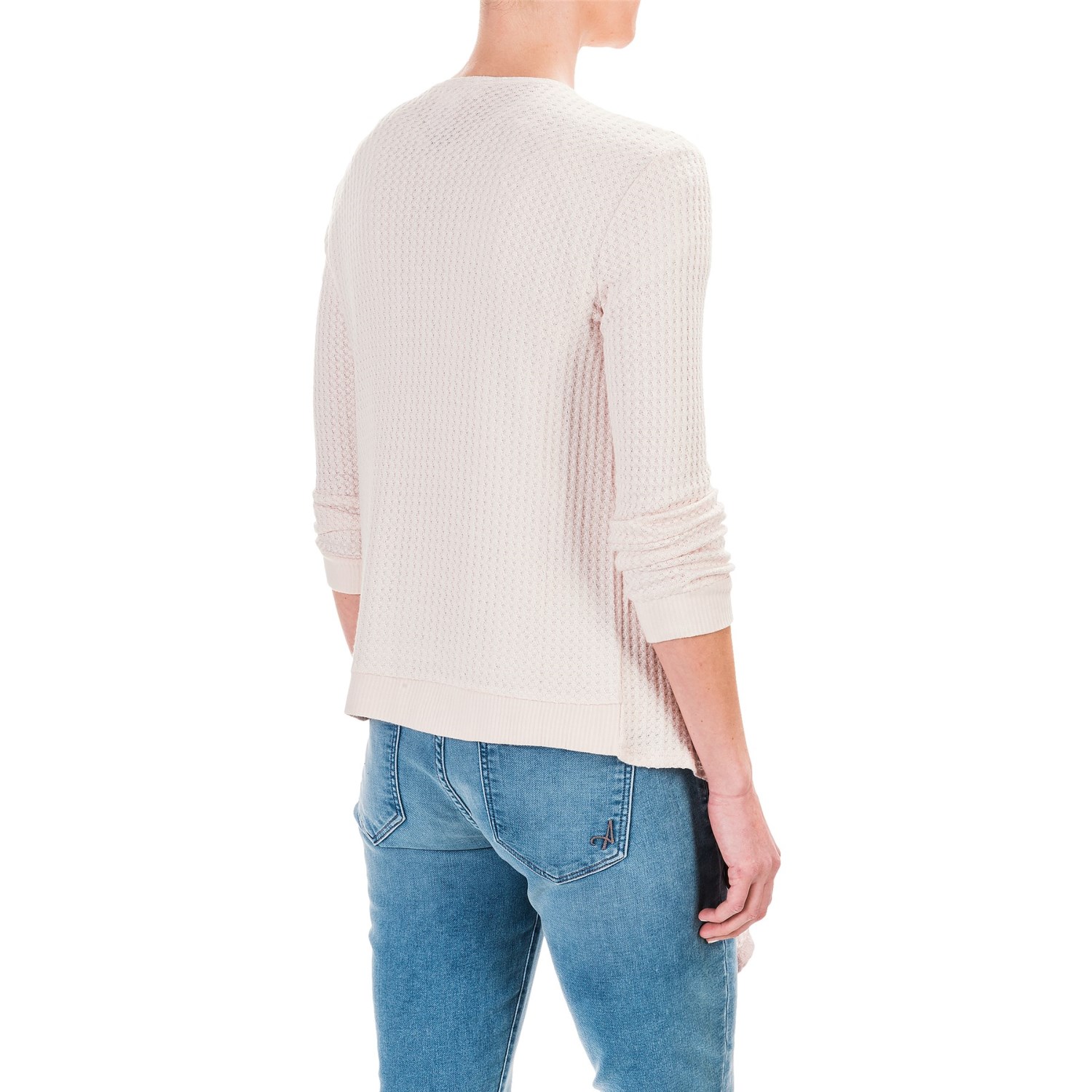 Workshop Republic Clothing Textured Cardigan Sweater - Open Front, 3/4 Sleeve (For Women)