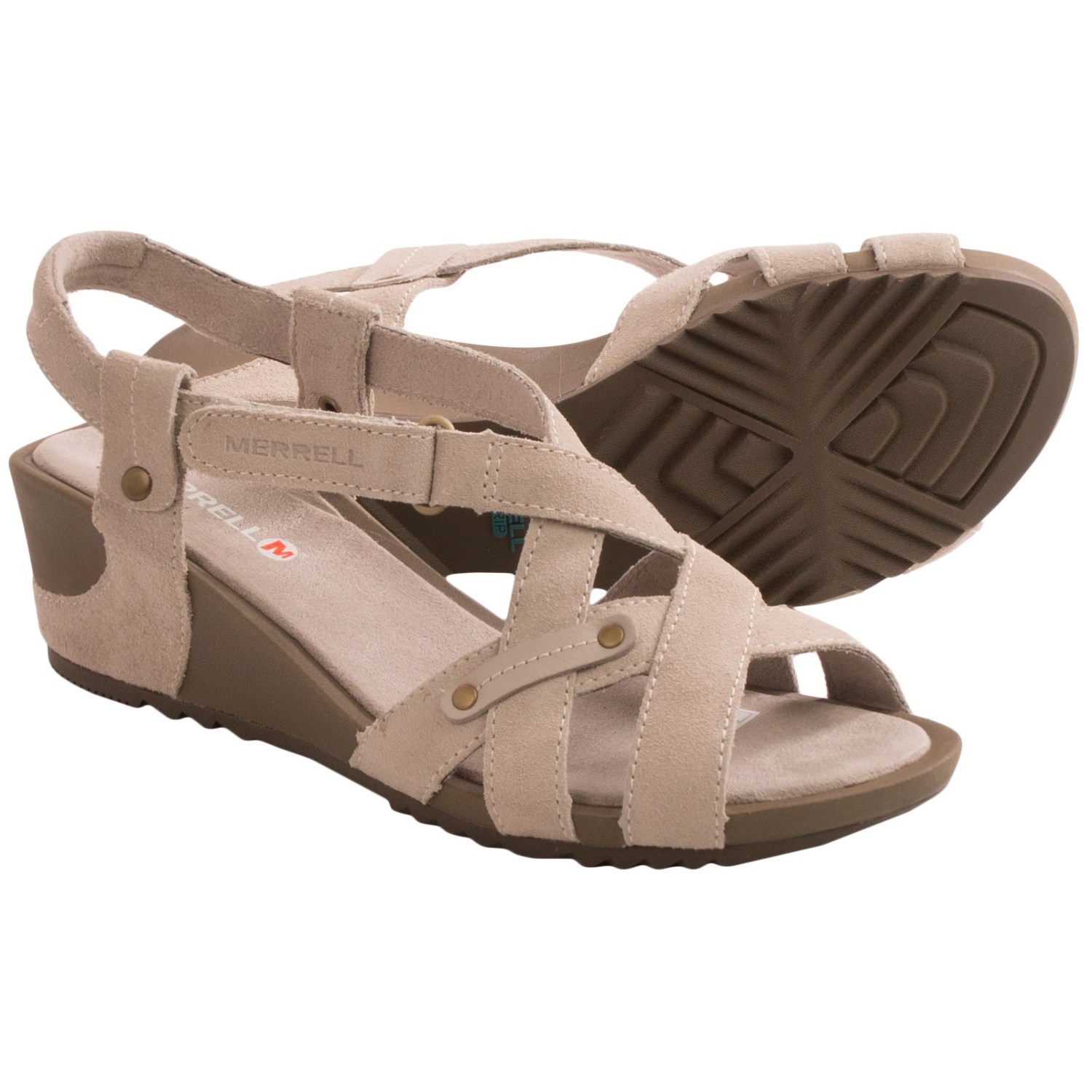 Merrell Revalli Cross Sandals - Suede, Wedge Heel (For Women)