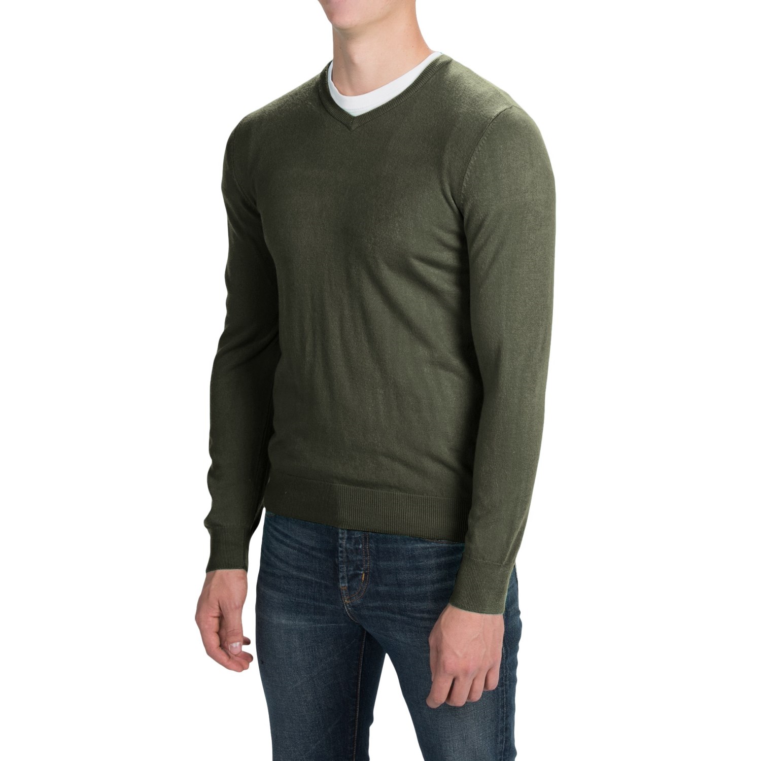 Solid V-Neck Sweater (For Men)