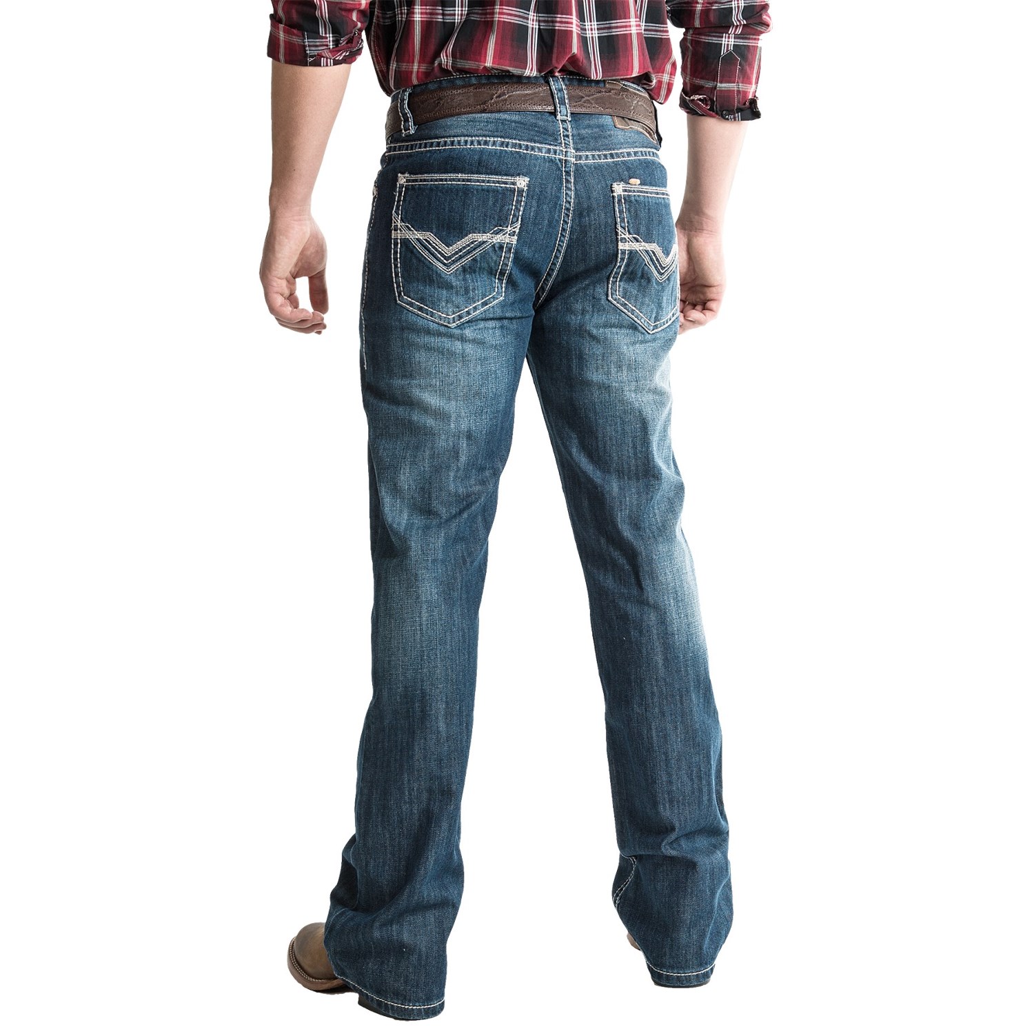 Rock & Roll Cowboy Double Barrel Jeans - Running-V Pocket (For Men)