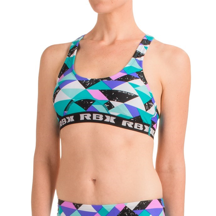 RBX Geo-Print Banded Bikini Top - Racerback, Removable Cups (For Women)