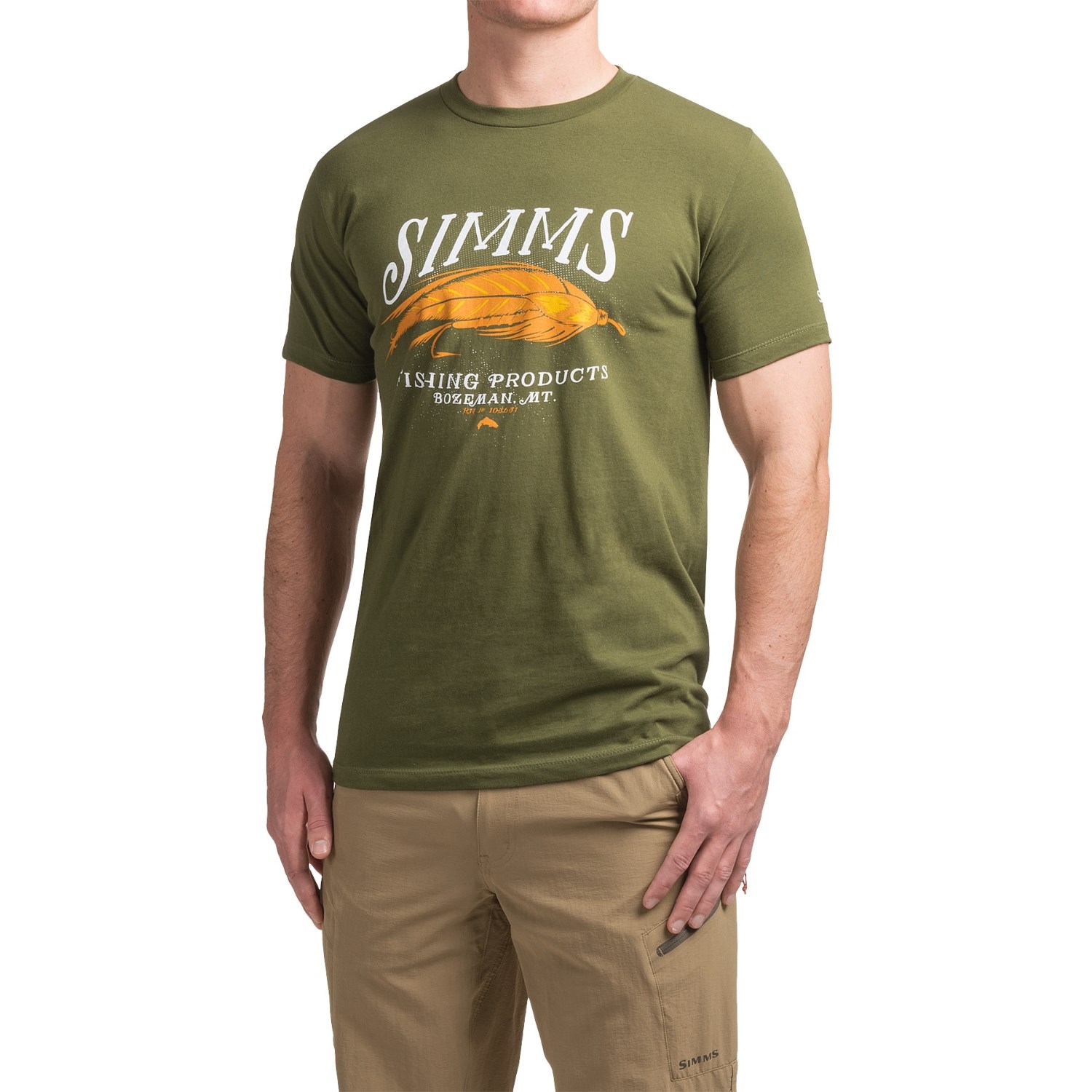 Simms Legacy Streamer T-Shirt - Cotton, Short Sleeve (For Men)