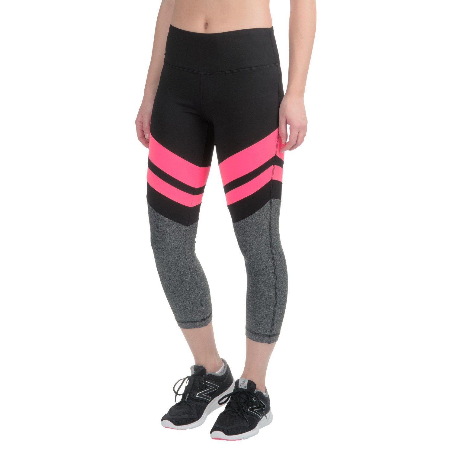 90 Degree by Reflex Color-Block Stretch Running Capris (For Women)