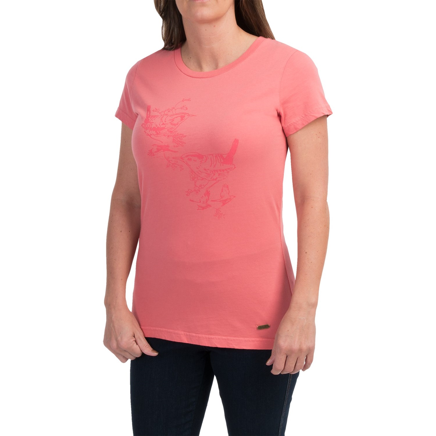 Barbour Printed Cotton Round Neck T-Shirt - Short Sleeve (For Women)