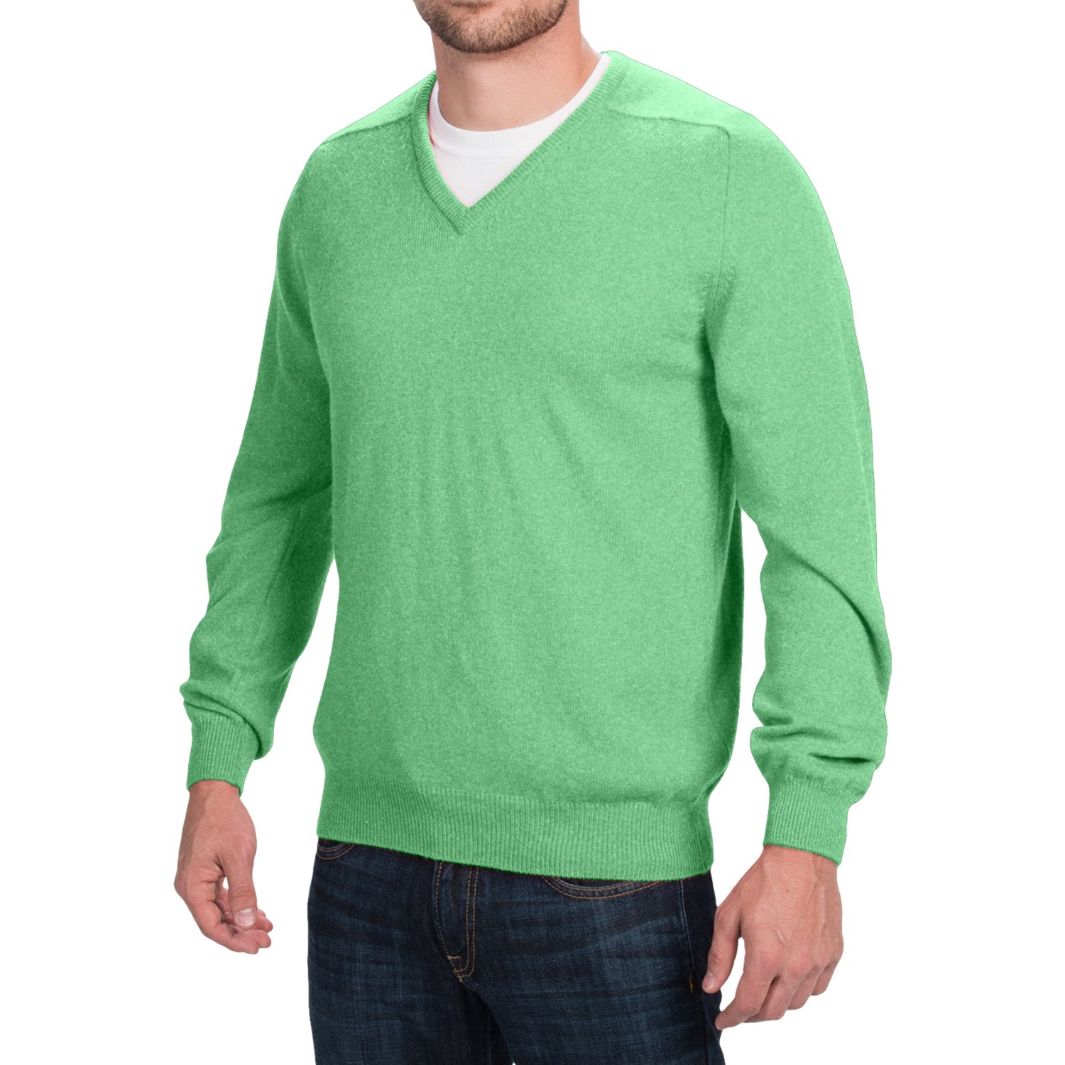 Johnstons of Elgin Scottish Cashmere Sweater - V-Neck (For Men)