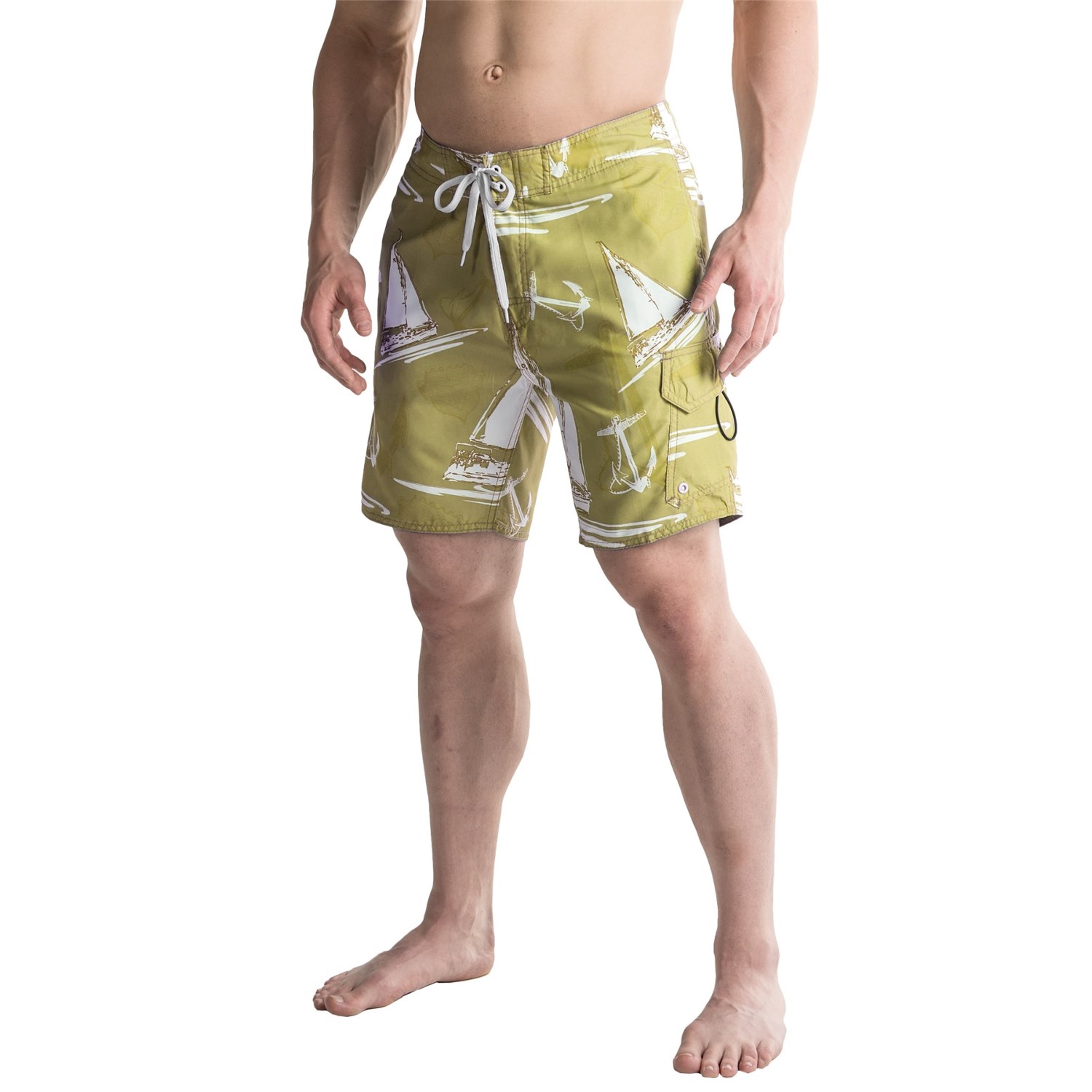 2-Pocket Drawstring Waist Boardshorts (For Men)