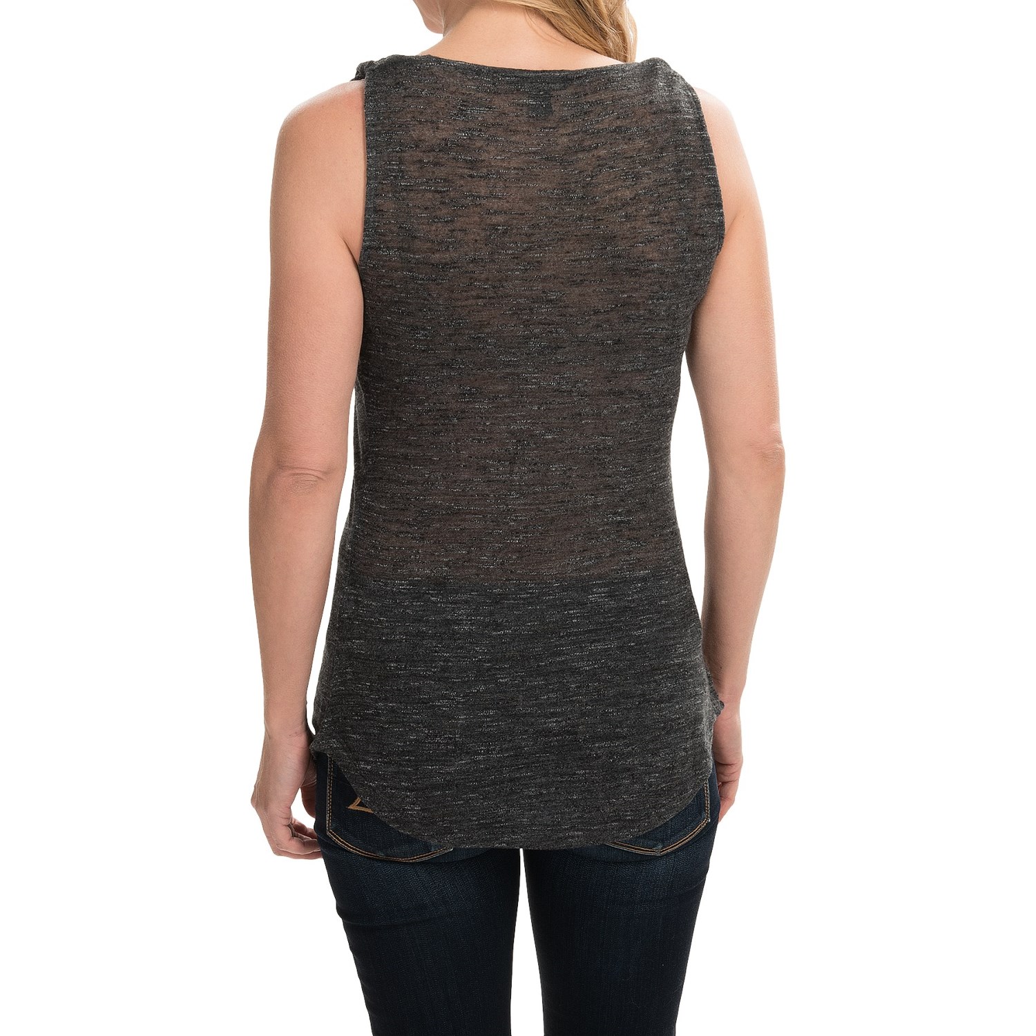 Drape-Neck Burnout Tank Top (For Women)