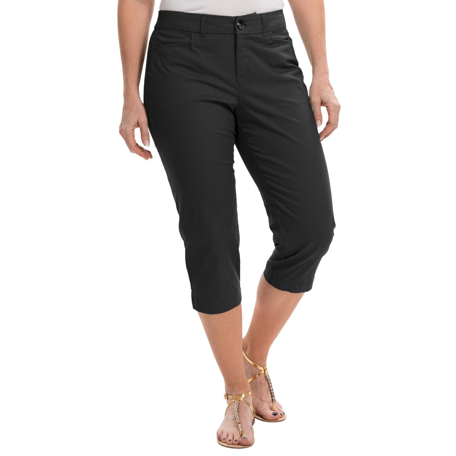 Stretch Cotton Capris (For Women)