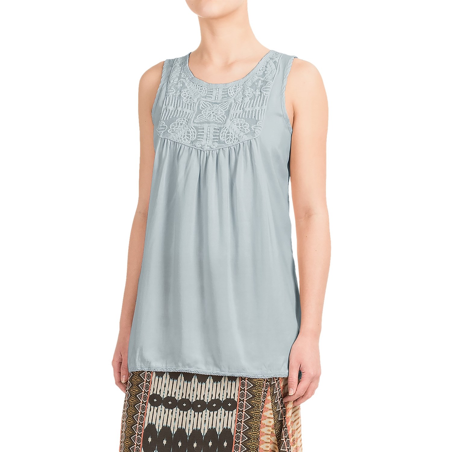 dylan Crochet-Panel Tank Top (For Women)