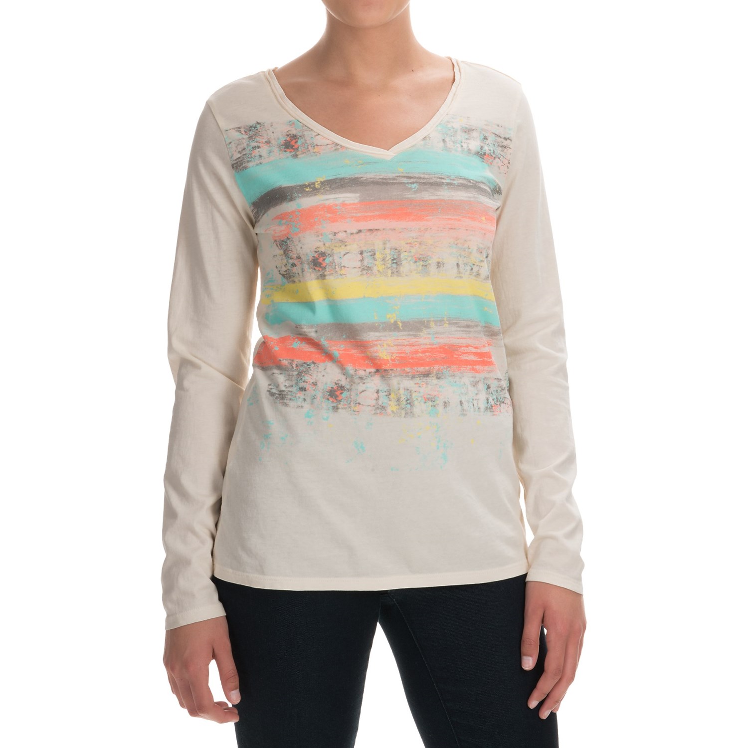 Graphic T-Shirt - Cotton Jersey, Long Sleeve (For Women)