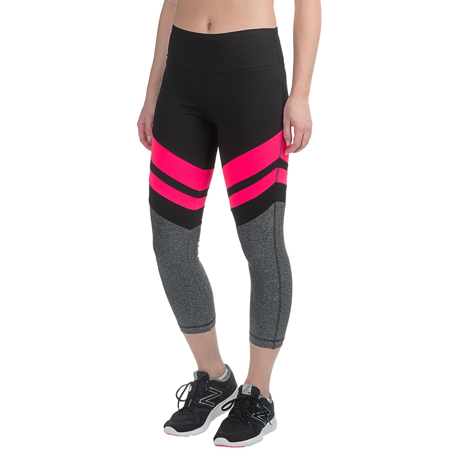 90 Degree by Reflex Color-Block Stretch Running Capris (For Women)