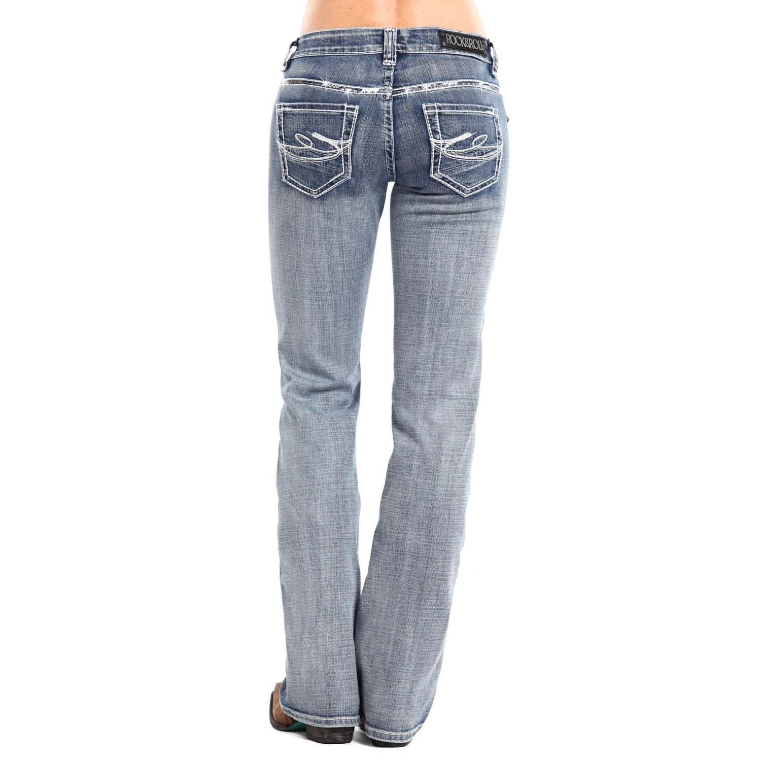 Rock & Roll Cowgirl Curved Line Jeans - Riding Fit, Bootcut (For Women)