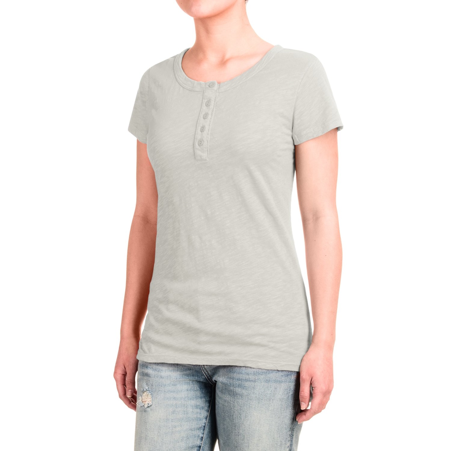 dylan Buttoned Henley Shirt - Short Sleeve (For Women)