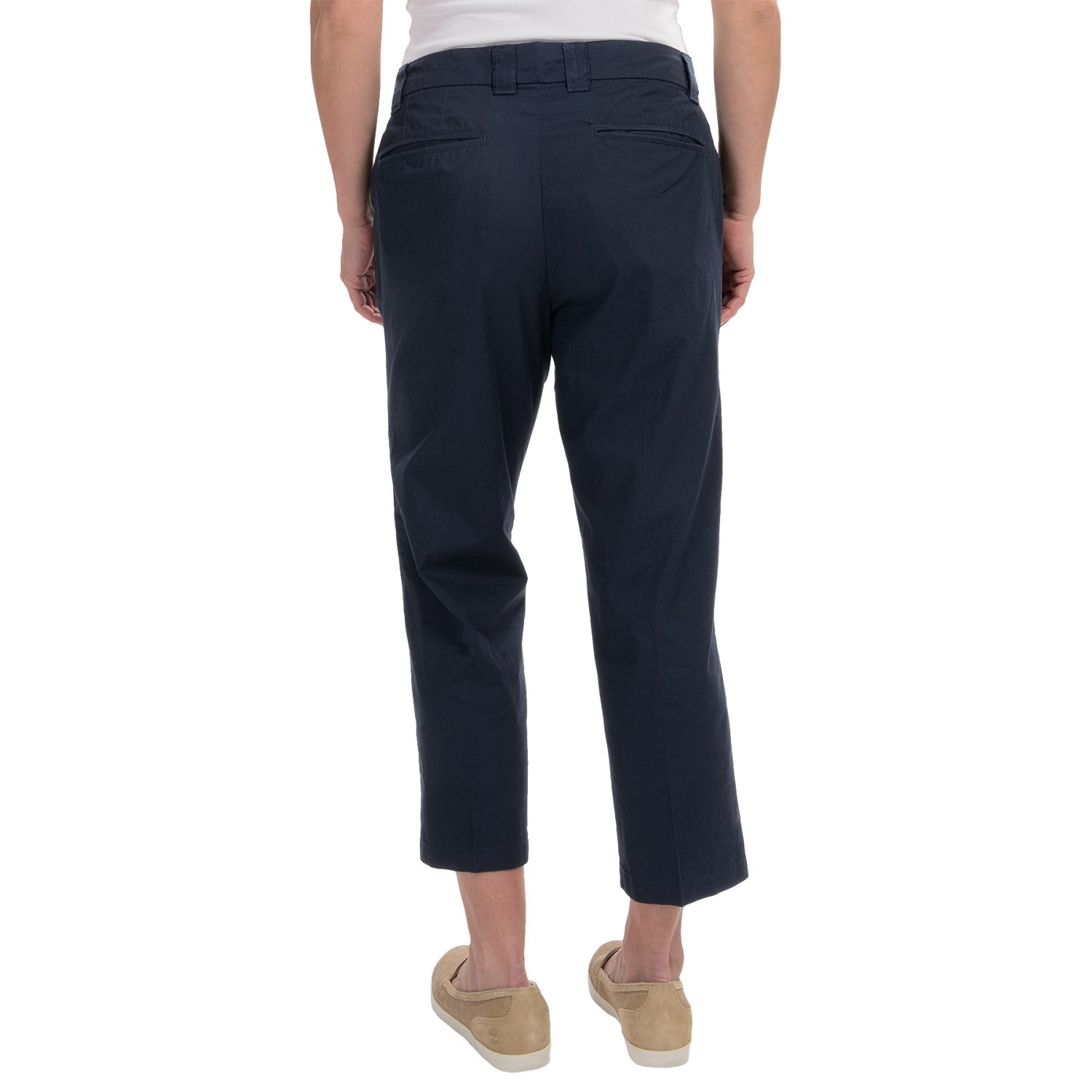 Cotton Crop Pants - Flat Front (For Women)