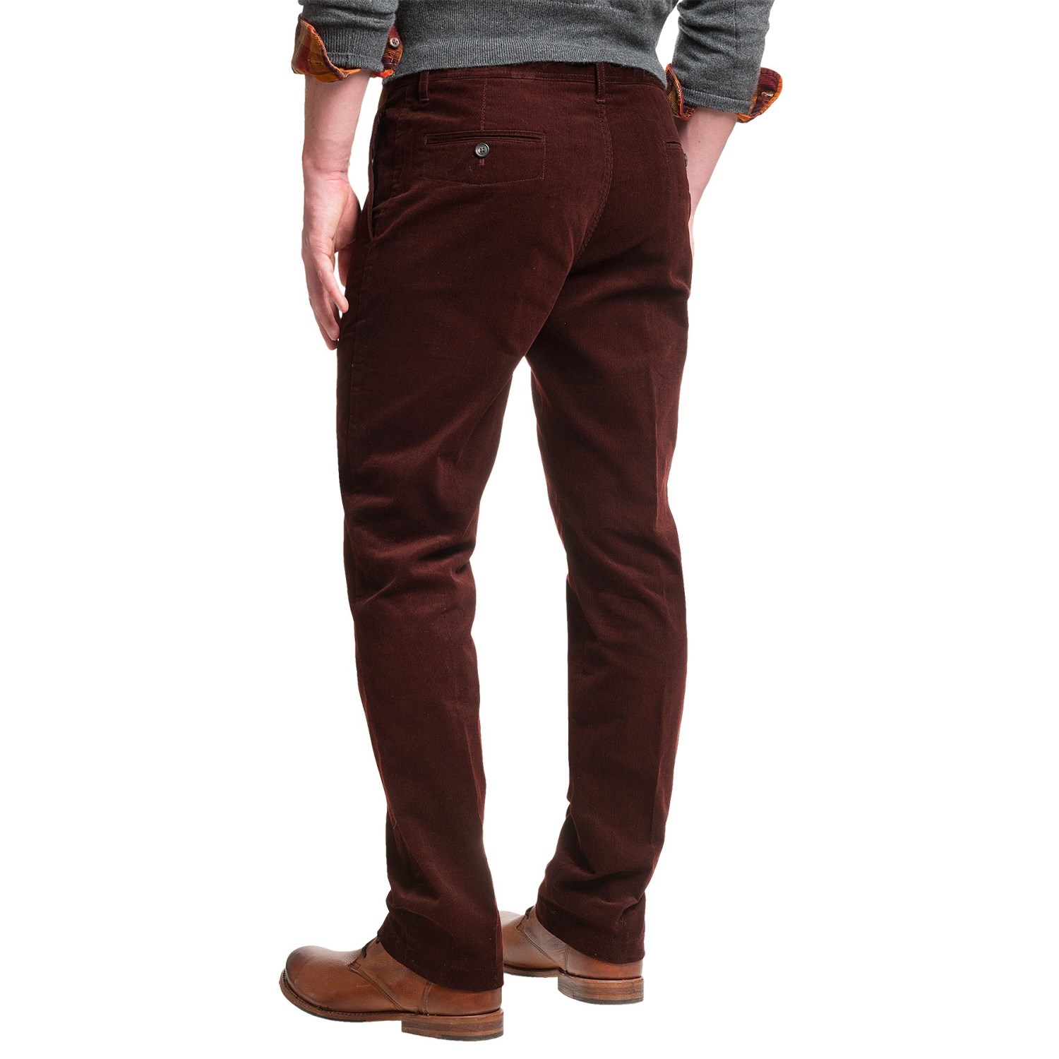 Slim Fit Corduroy Pants - Low Rise (For Men)