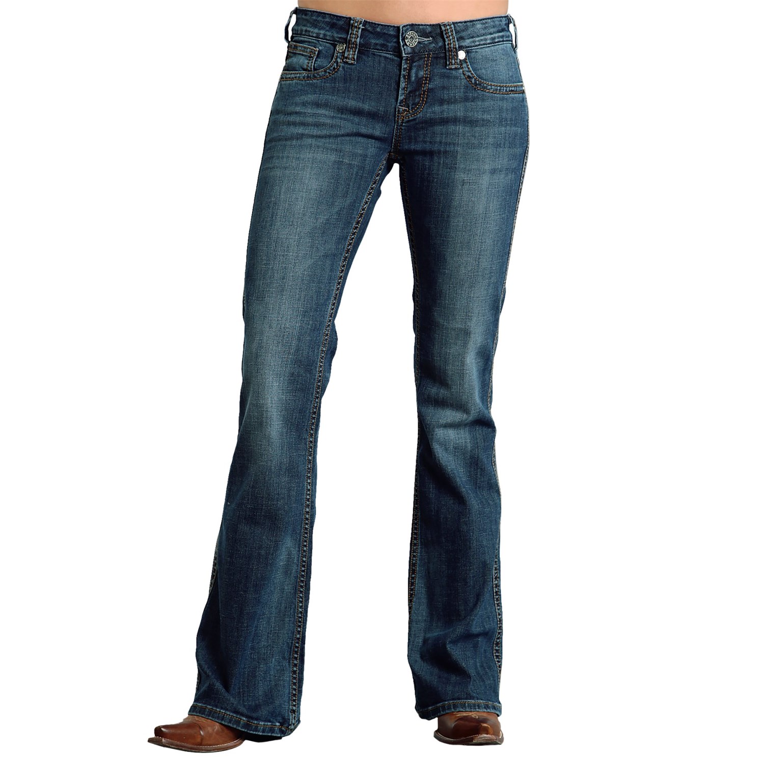 Stetson Multicolor-Stitched Jeans - Low Rise, Bootcut (For Women)