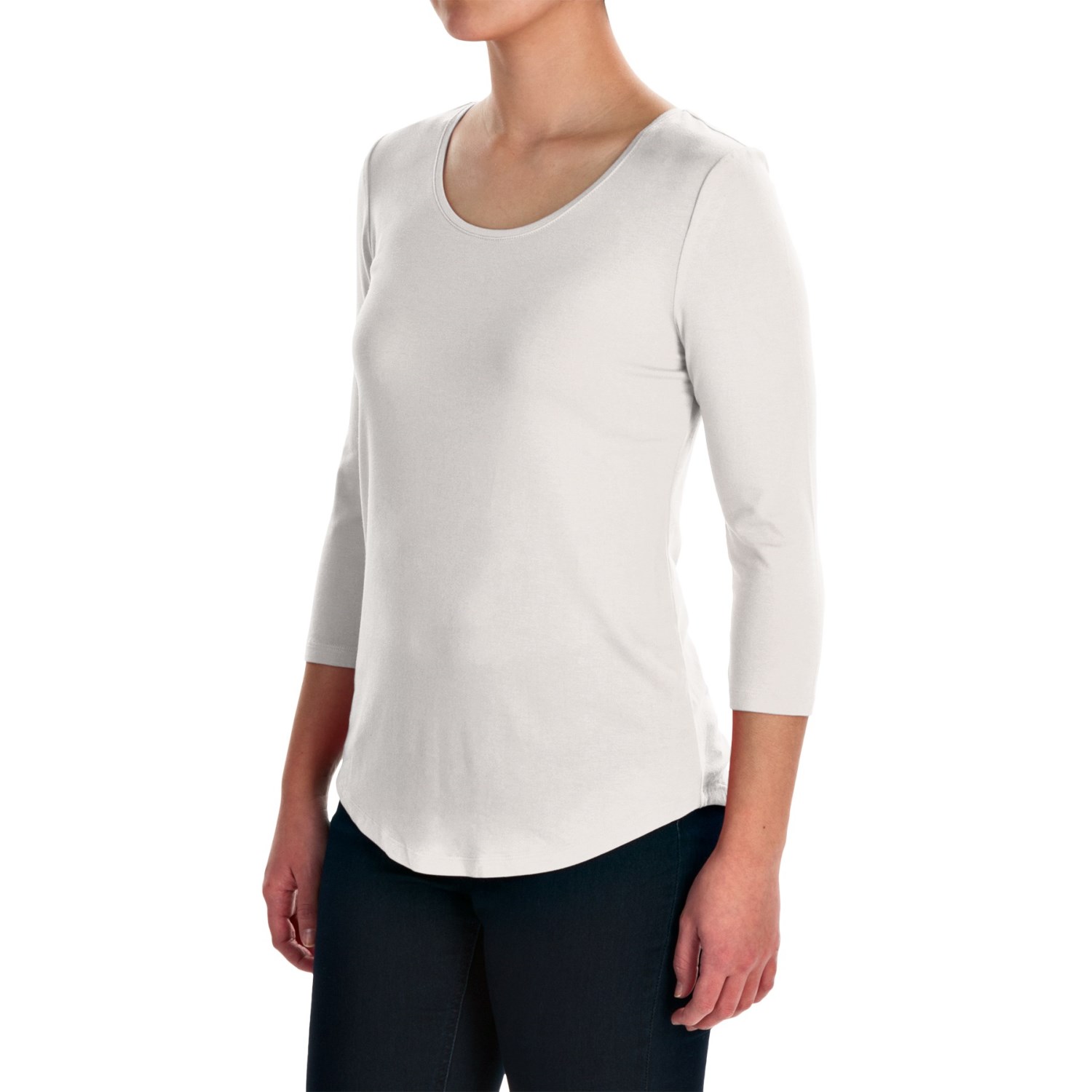 Ballet Neck Knit Shirt - 3/4 Sleeve (For Women)