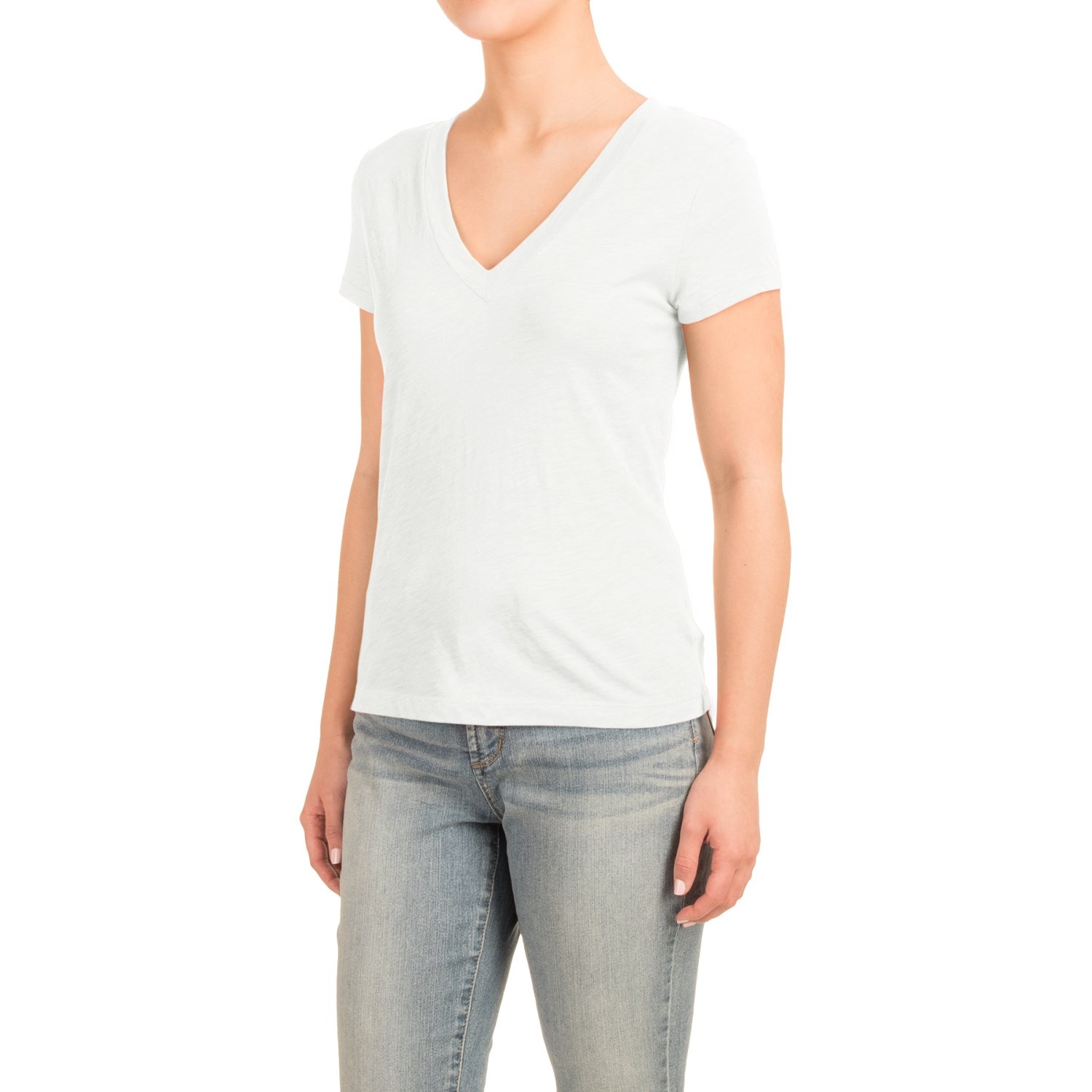 Knit V-Neck Shirt - Short Sleeve (For Women)