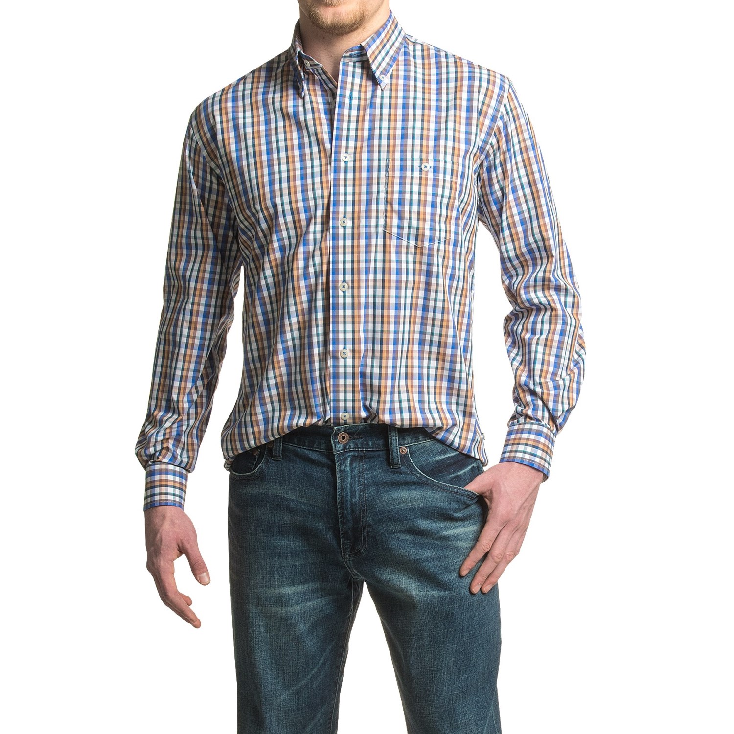 Viyella No-Iron Multi Plaid Sport Shirt - Cotton, Long Sleeve (For Men)