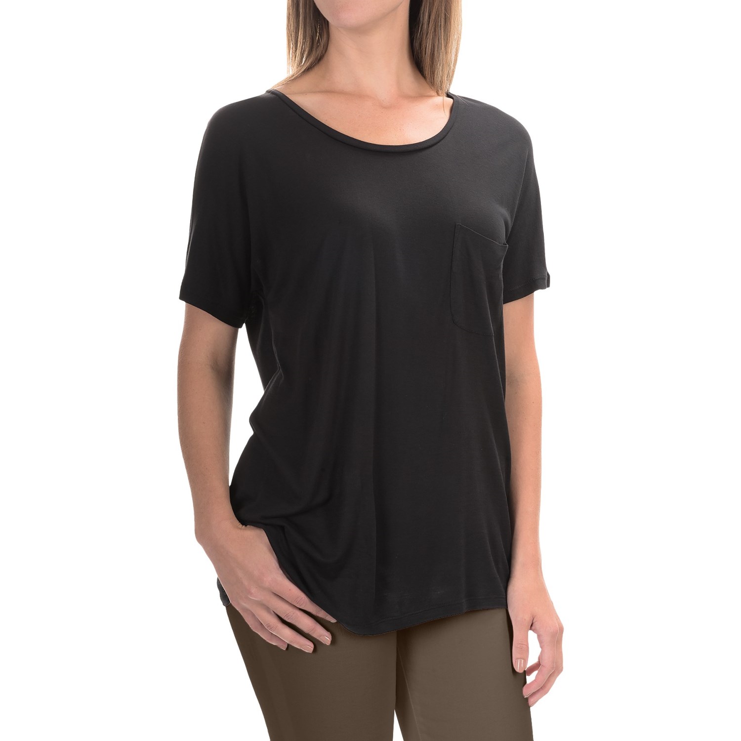 Lilla P Warm Viscose Pocket T-Shirt - Short Sleeve (For Women)