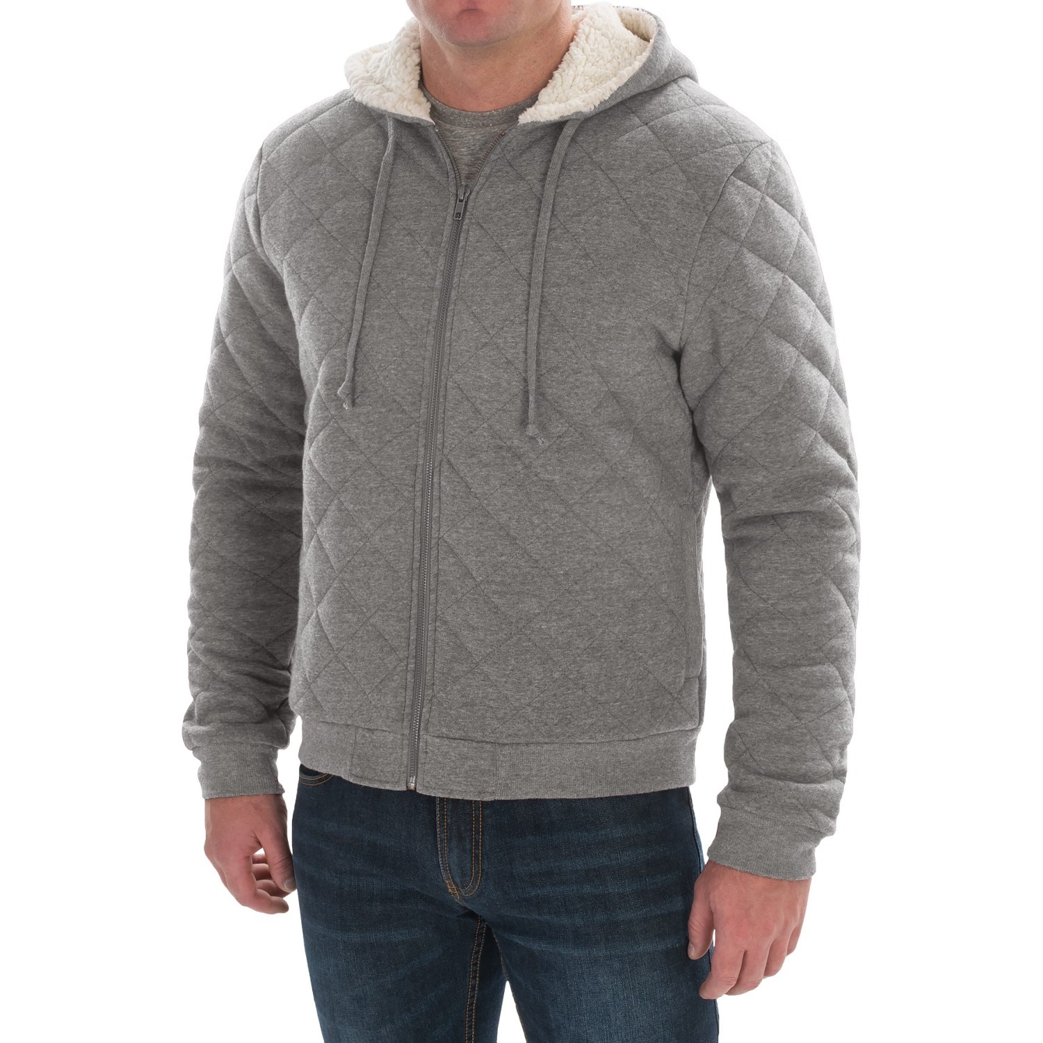 Quilted Hoodie - Sherpa-Lined Hood (For Men)