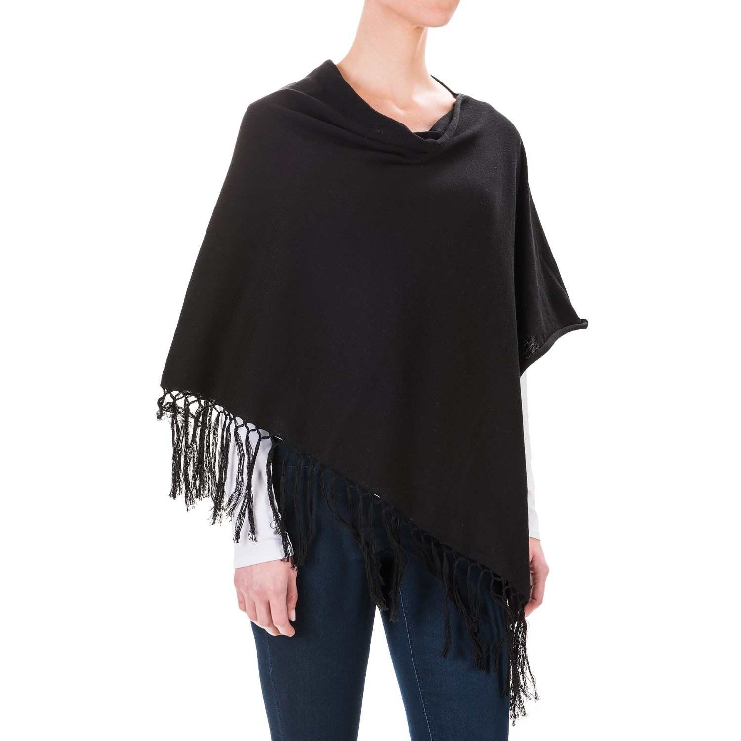 dylan Crop Fringe Poncho (For Women)