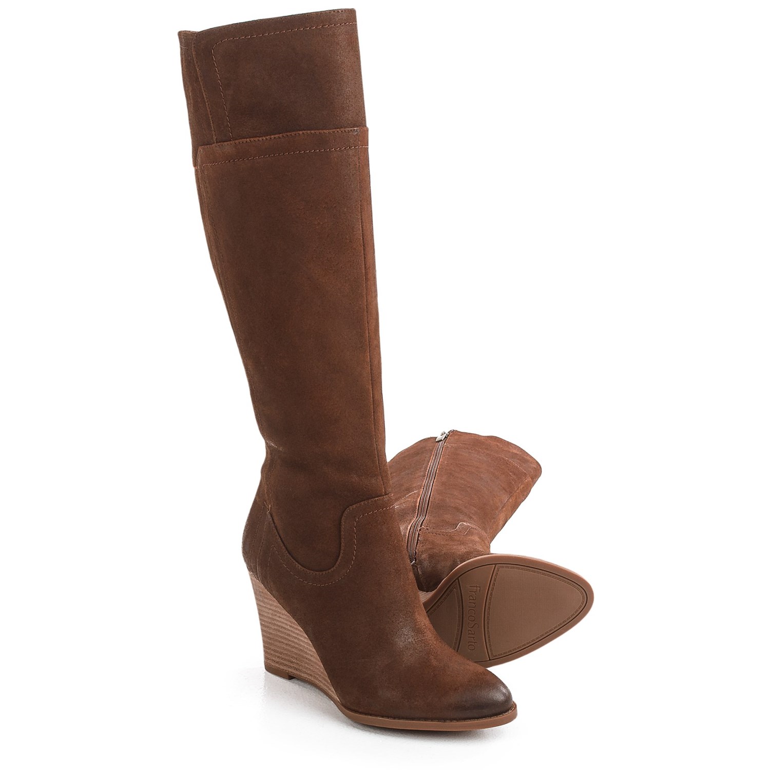 Franco Sarto Lara Tall Wedge Boots - Suede (For Women)