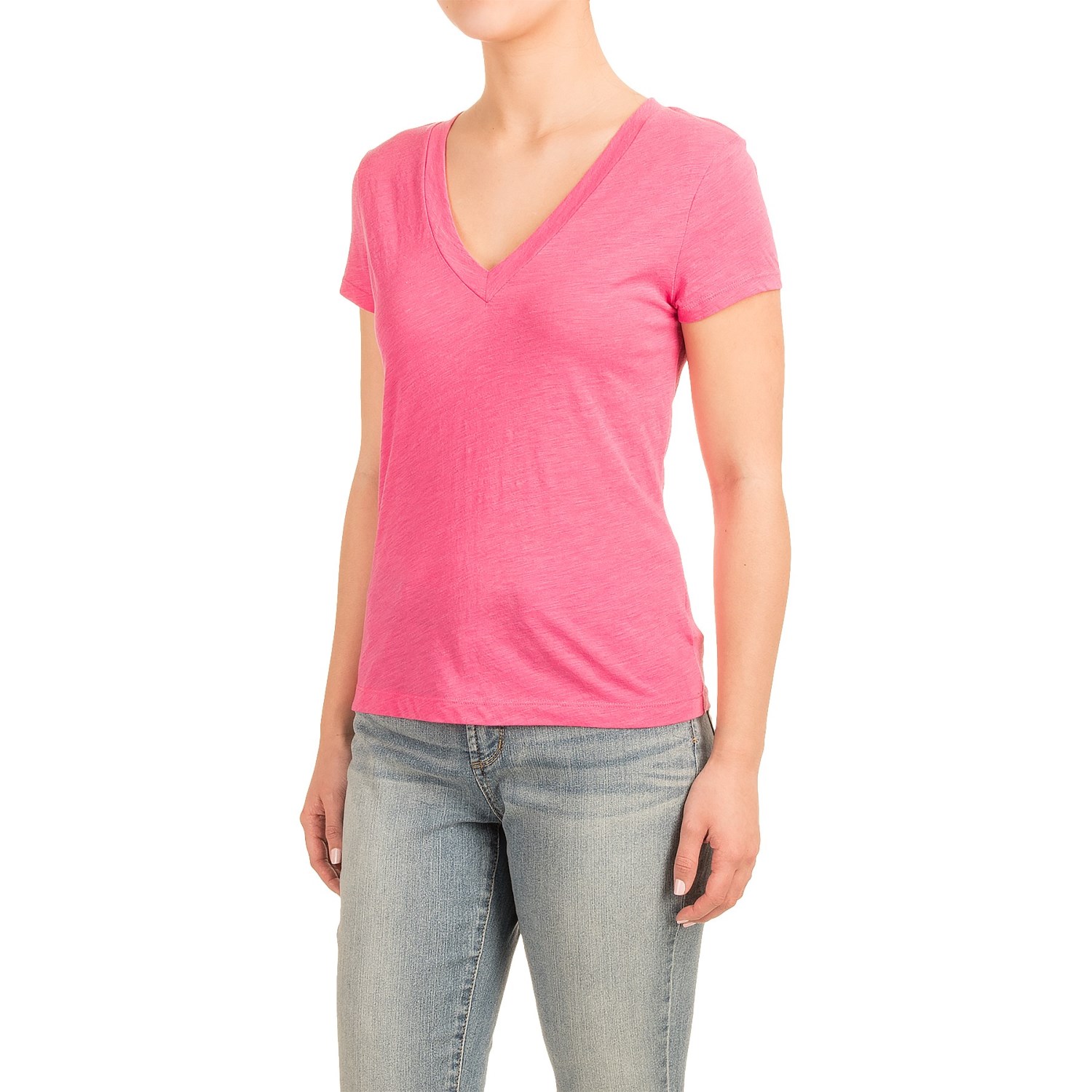 Knit V-Neck Shirt - Short Sleeve (For Women)