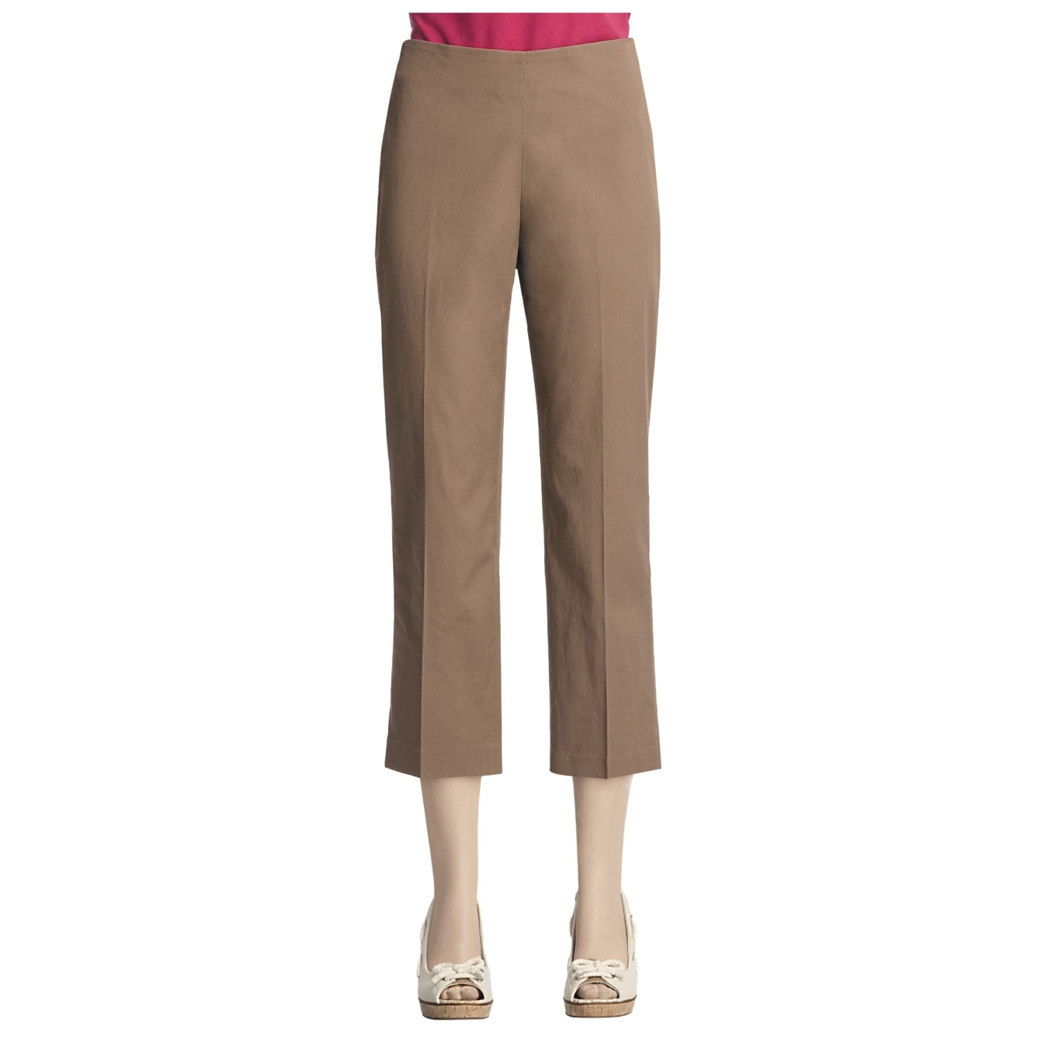 Flat Front Stretch Capris (For Women)