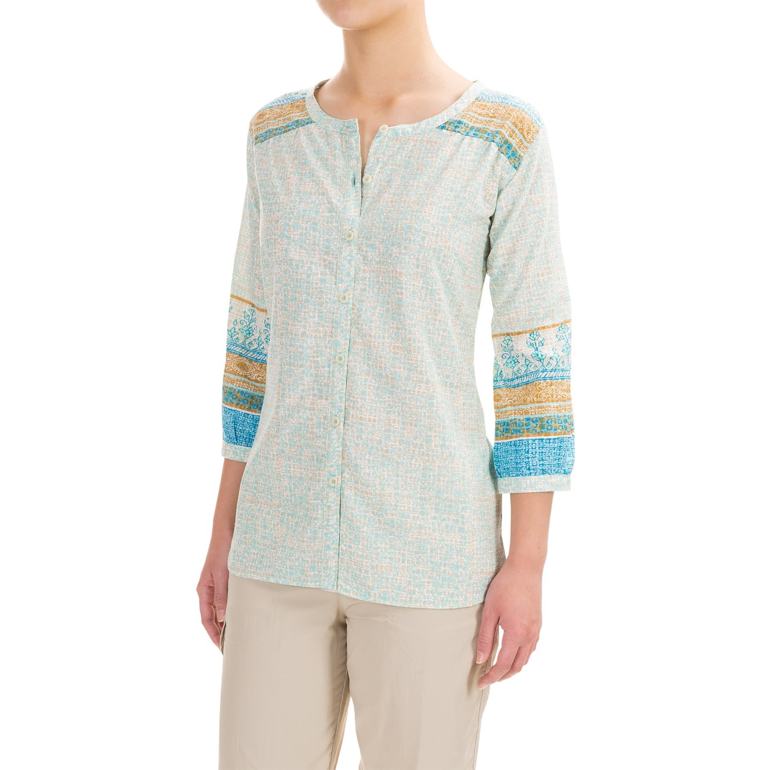 ExOfficio Next-to-Nothing Geo Print Artisan Shirt - Long Sleeve (For Women)