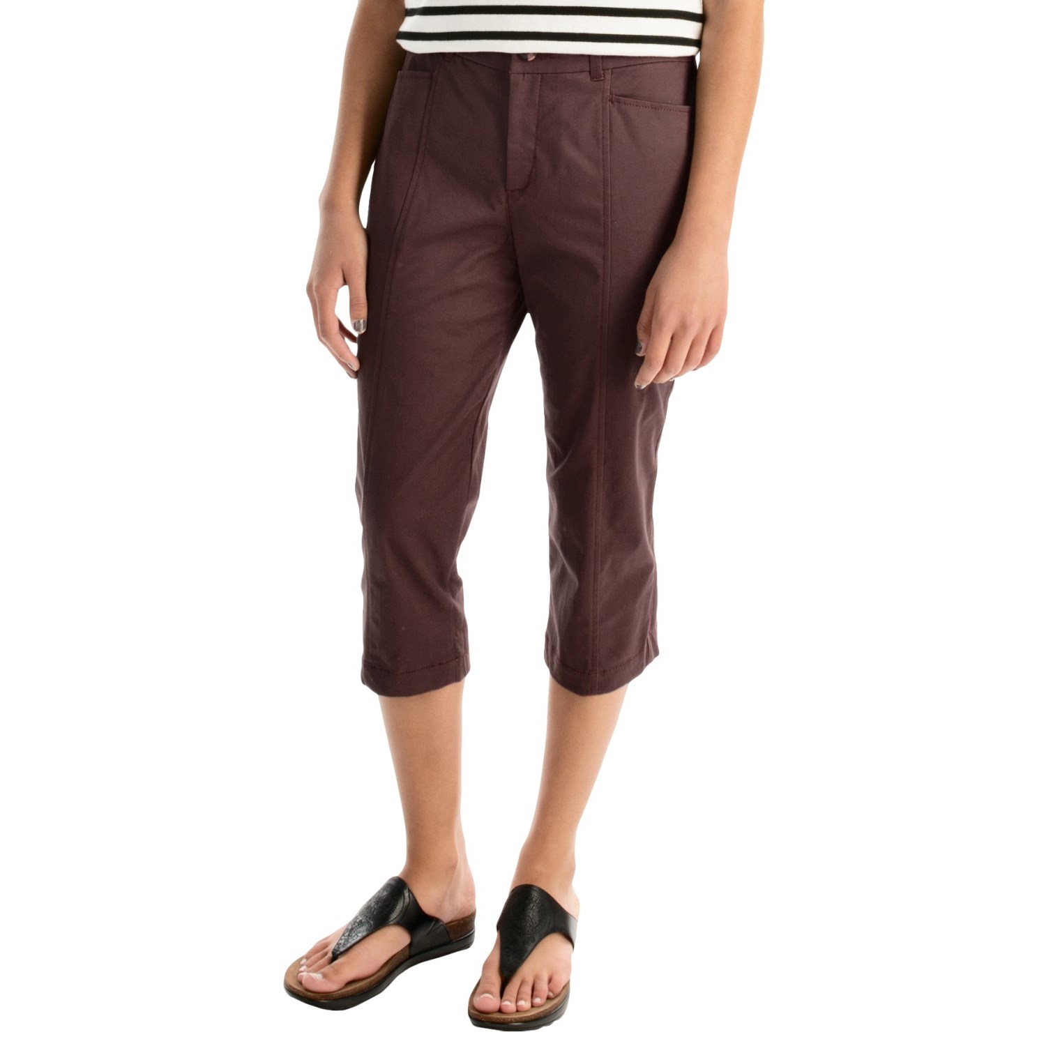 Stretch Cotton Capris (For Women)