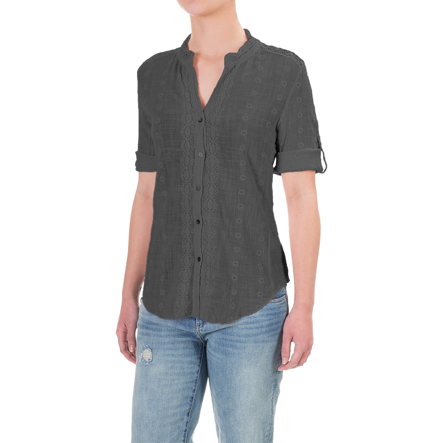 dylan Hatch Embroidered Shirt - 3/4 Sleeve (For Women)