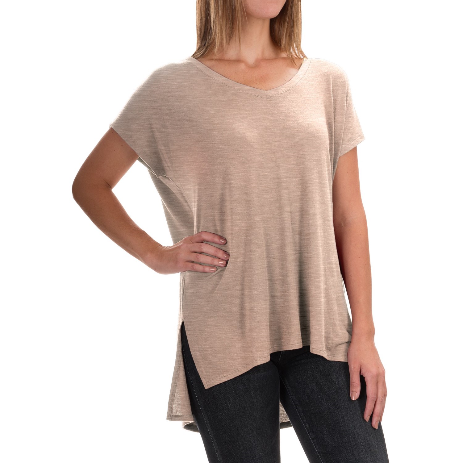 High-Low Shirt - Short Sleeve (For Women)