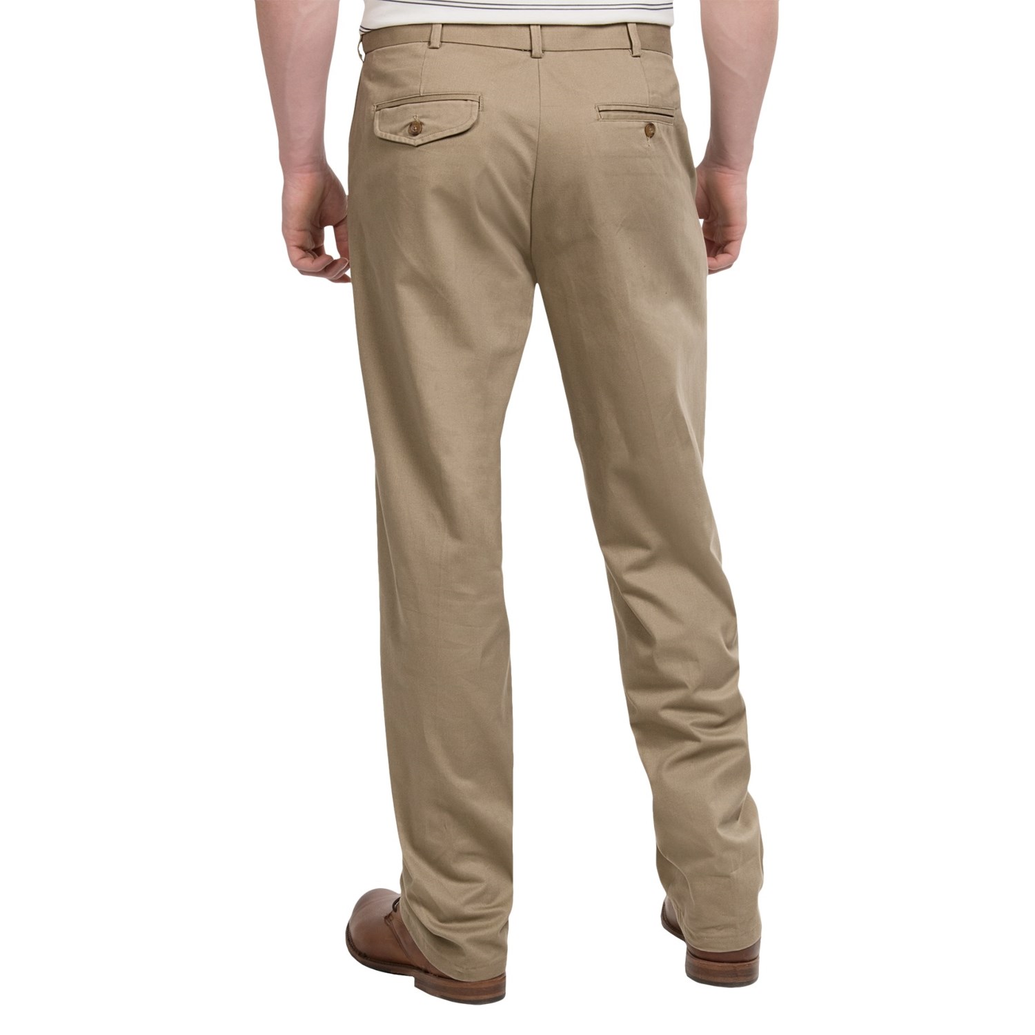 Twill Pleated-Front Pants (For Men)