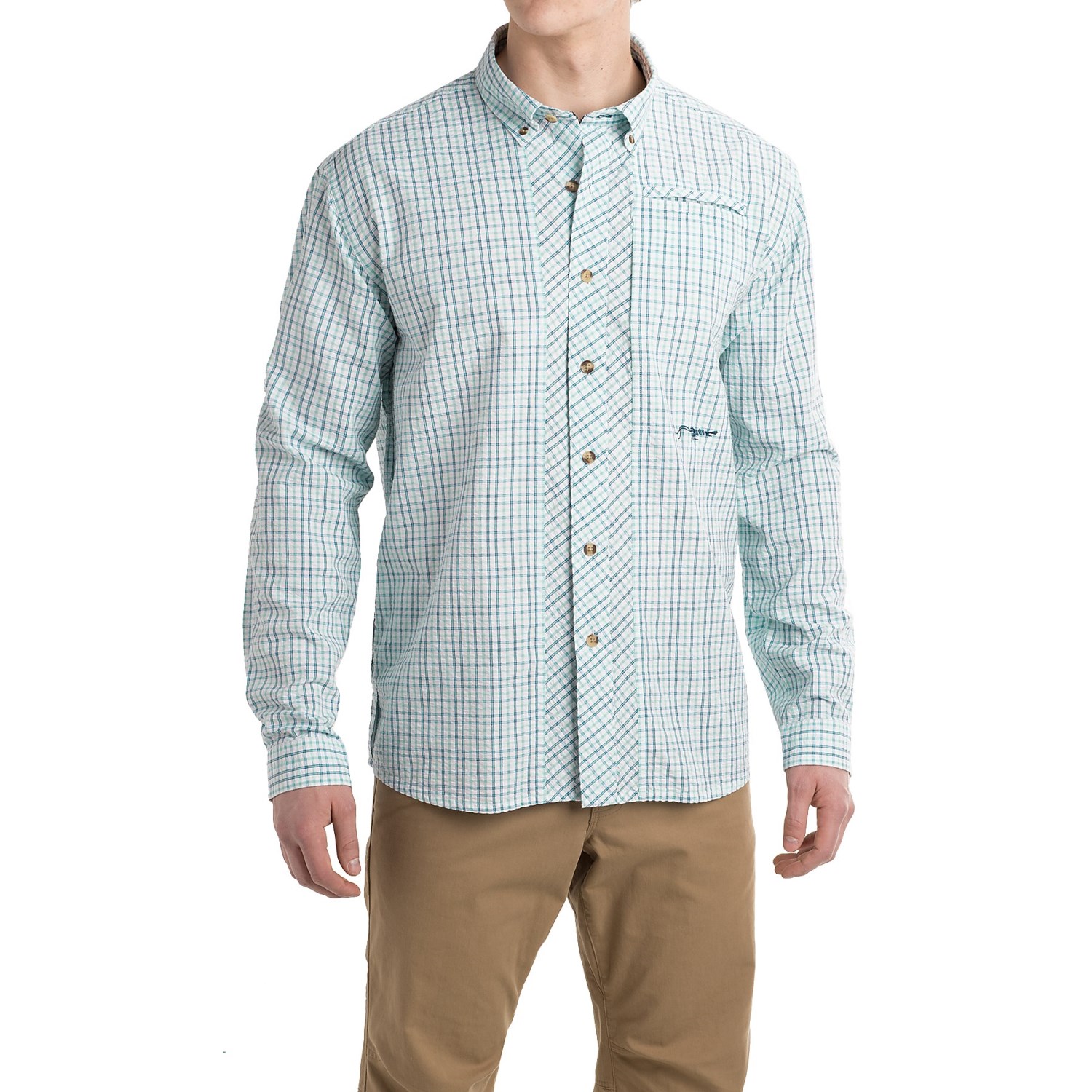 True Flies Bokeelia Check Seersucker Shirt - UPF 25+, Long Sleeve (For Men)