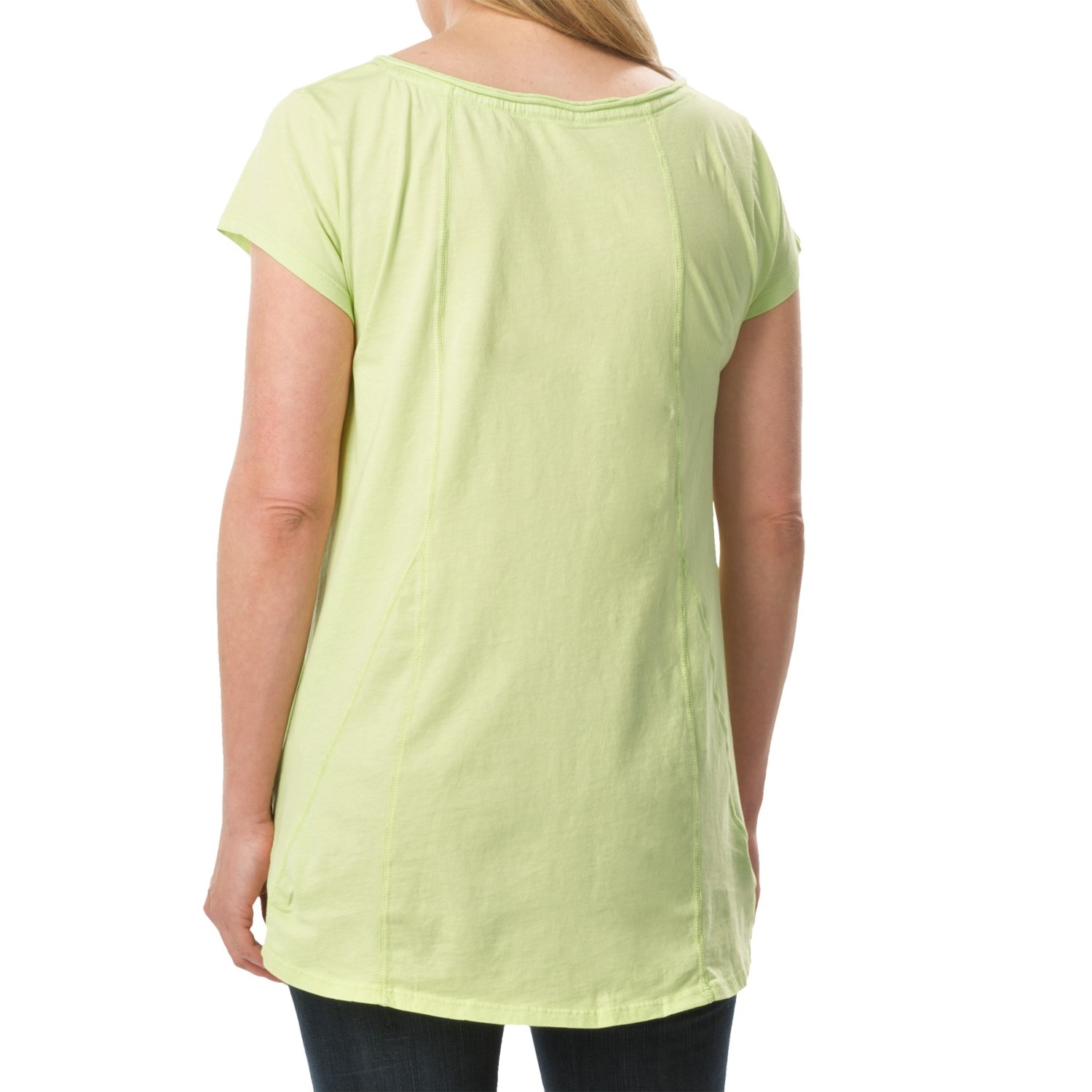 dylan High-Low Stitches Shirt - Organic Cotton, Short Sleeve (For Women)