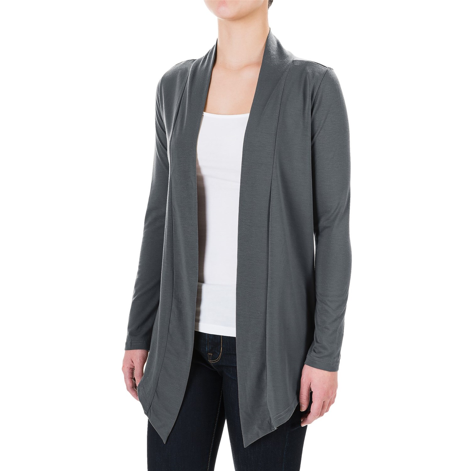 Knit Open-Front Cardigan Shirt - Long Sleeve (For Women)