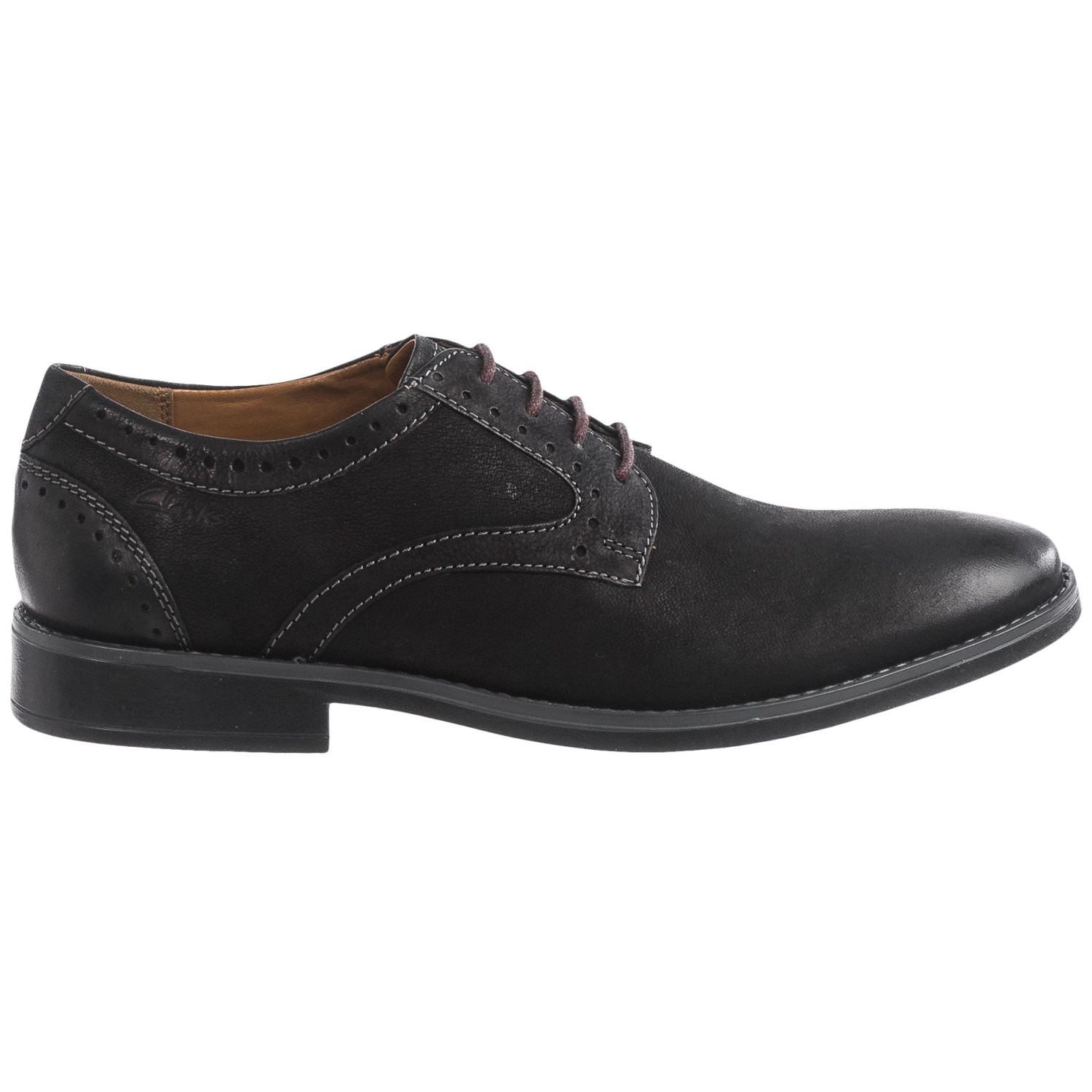 Clarks Garren Plain Toe Oxford Shoes - Leather (For Men)