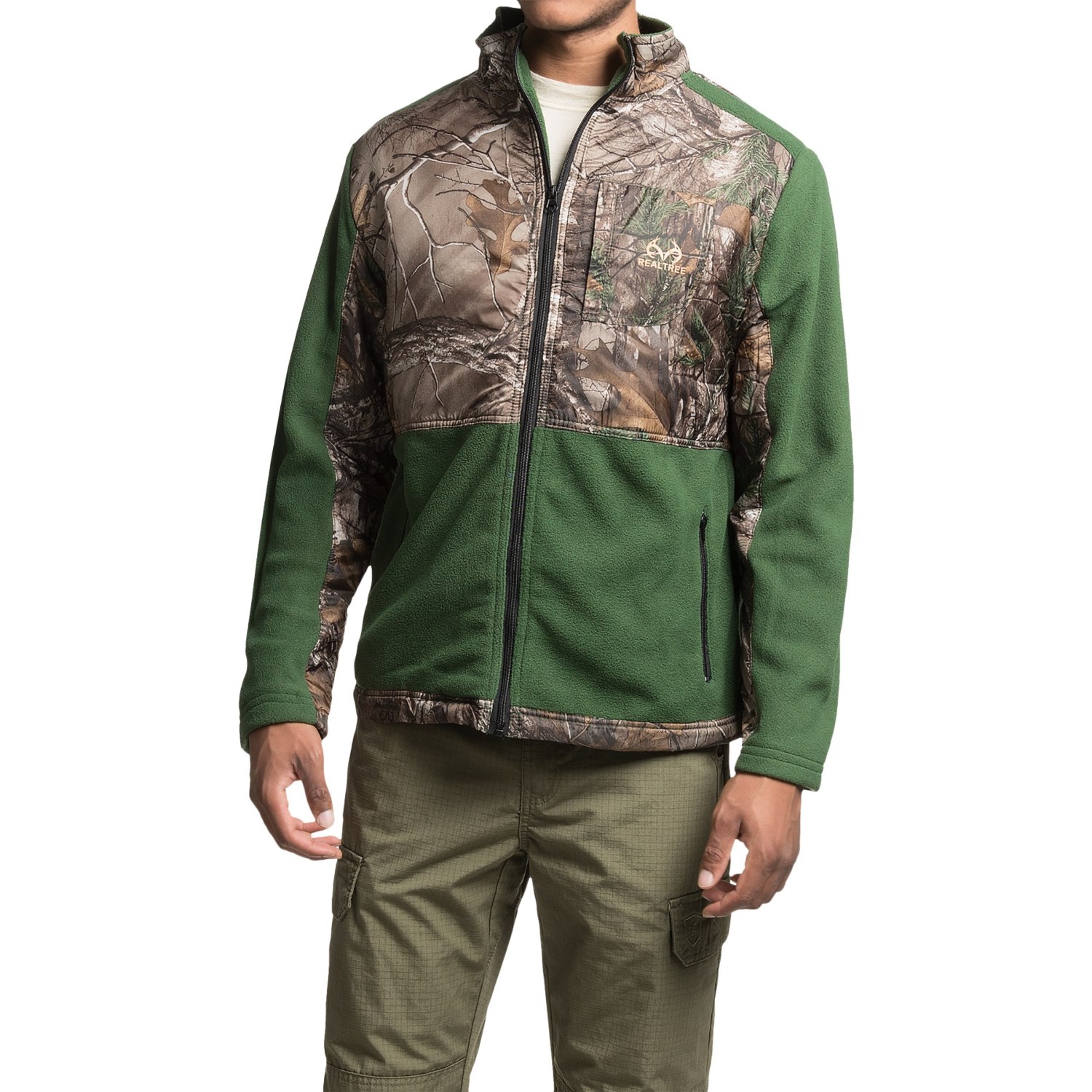 Printed Camo Jacket with Fleece Trim (For Men)