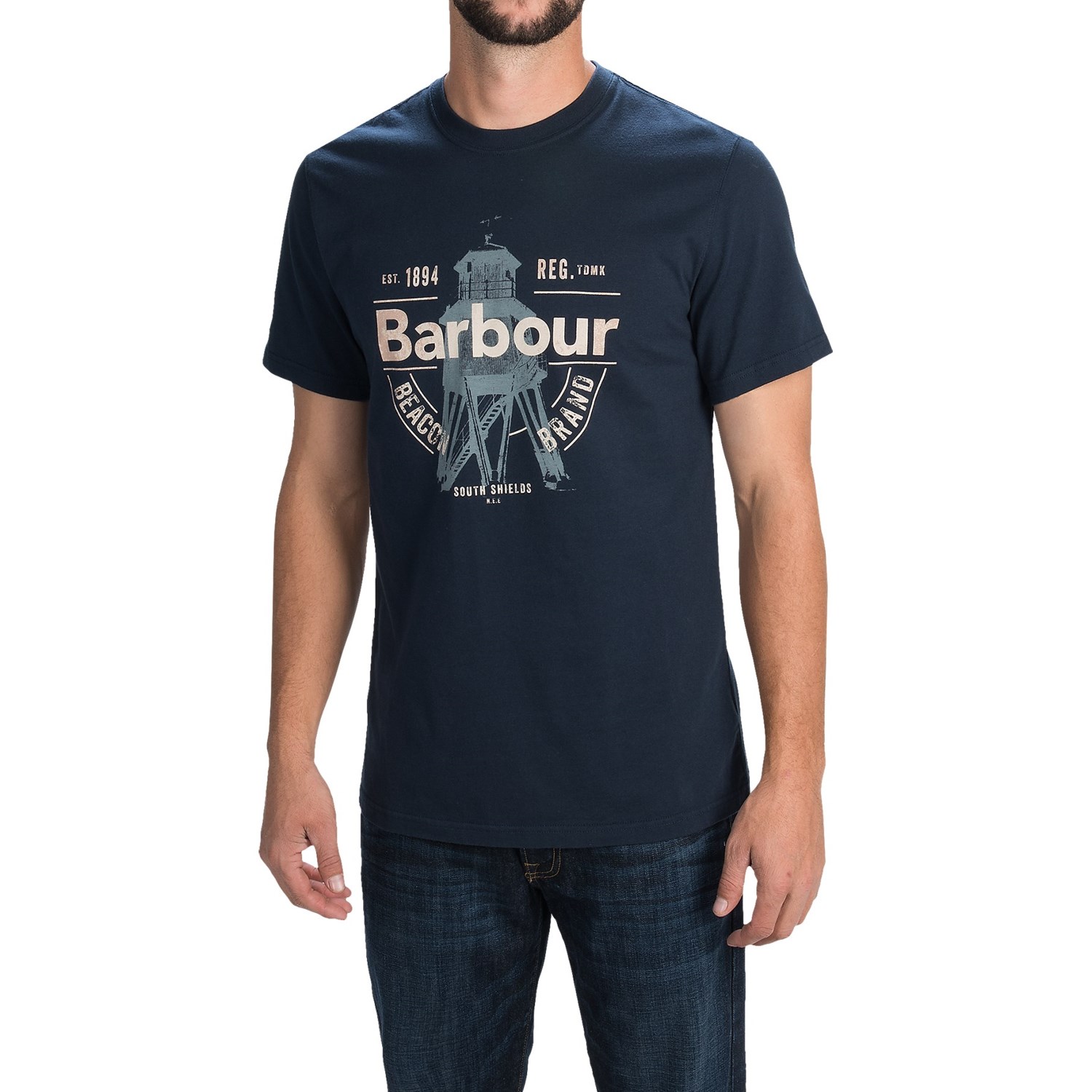 Barbour Printed Cotton Knit T-Shirt - Short Sleeve (For Men)