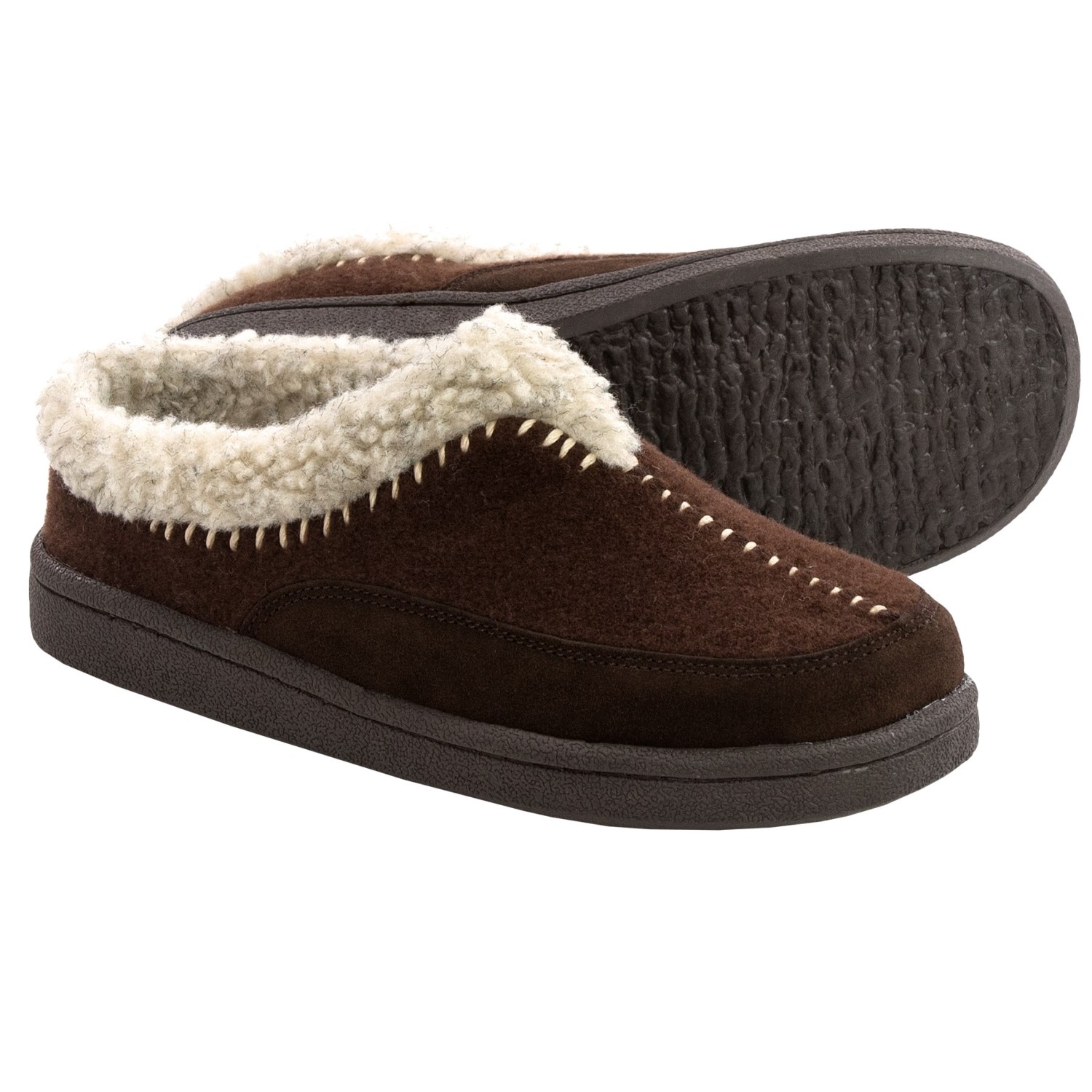 Clarks Whipstitch Clog Slippers - Fleece Lined (For Women)